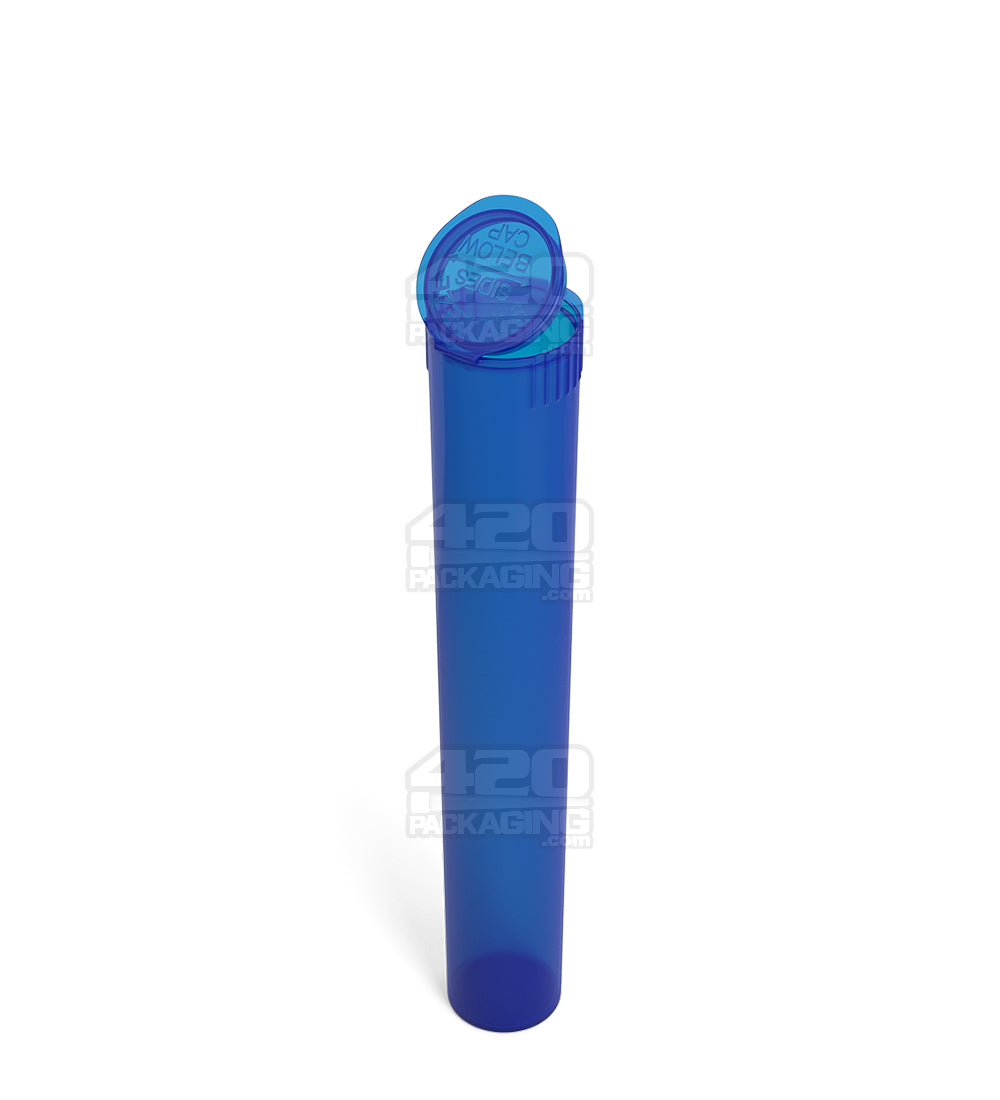 Child Resistant | King Size Pop Top Translucent Plastic Pre-Roll PCR Tubes | 116mm - Blue - 1000 Count