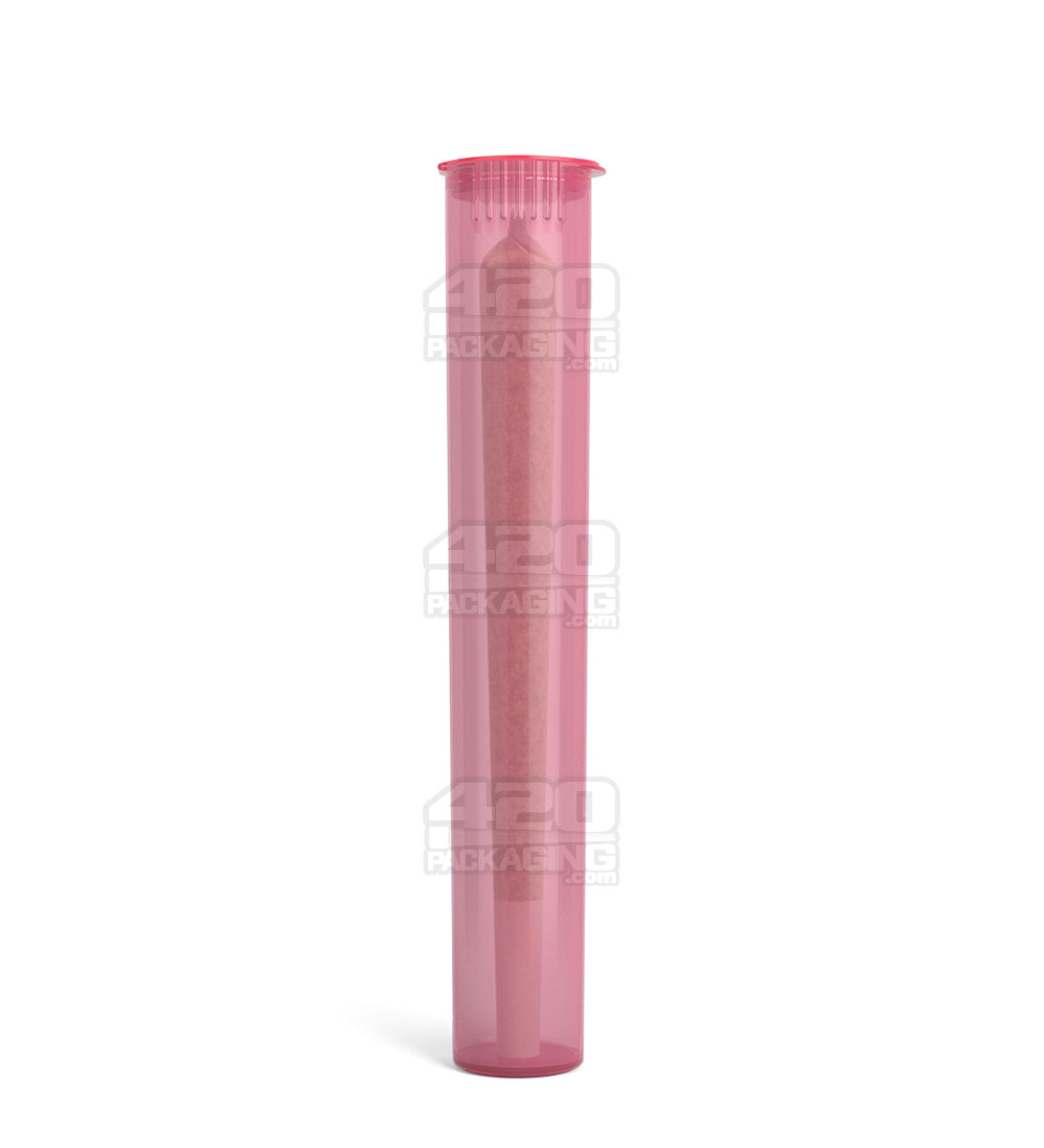 Child Resistant | King Size Pop Top Translucent Plastic Pre-Roll PCR Tubes | 116mm - Pink - 1000 Count