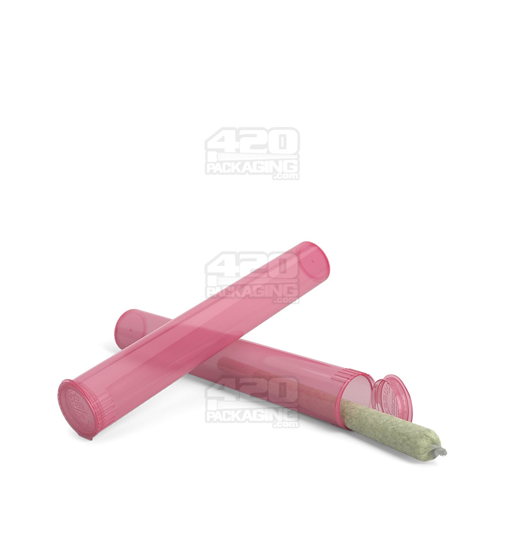 Child Resistant | King Size Pop Top Translucent Plastic Pre-Roll PCR Tubes | 116mm - Pink - 1000 Count