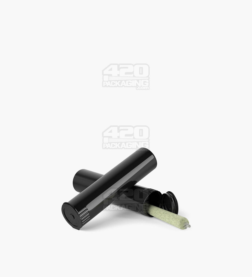 Child Resistant | Pop Top Opaque Plastic Pre-Roll Tubes | 78mm - Black - 1200 Count
