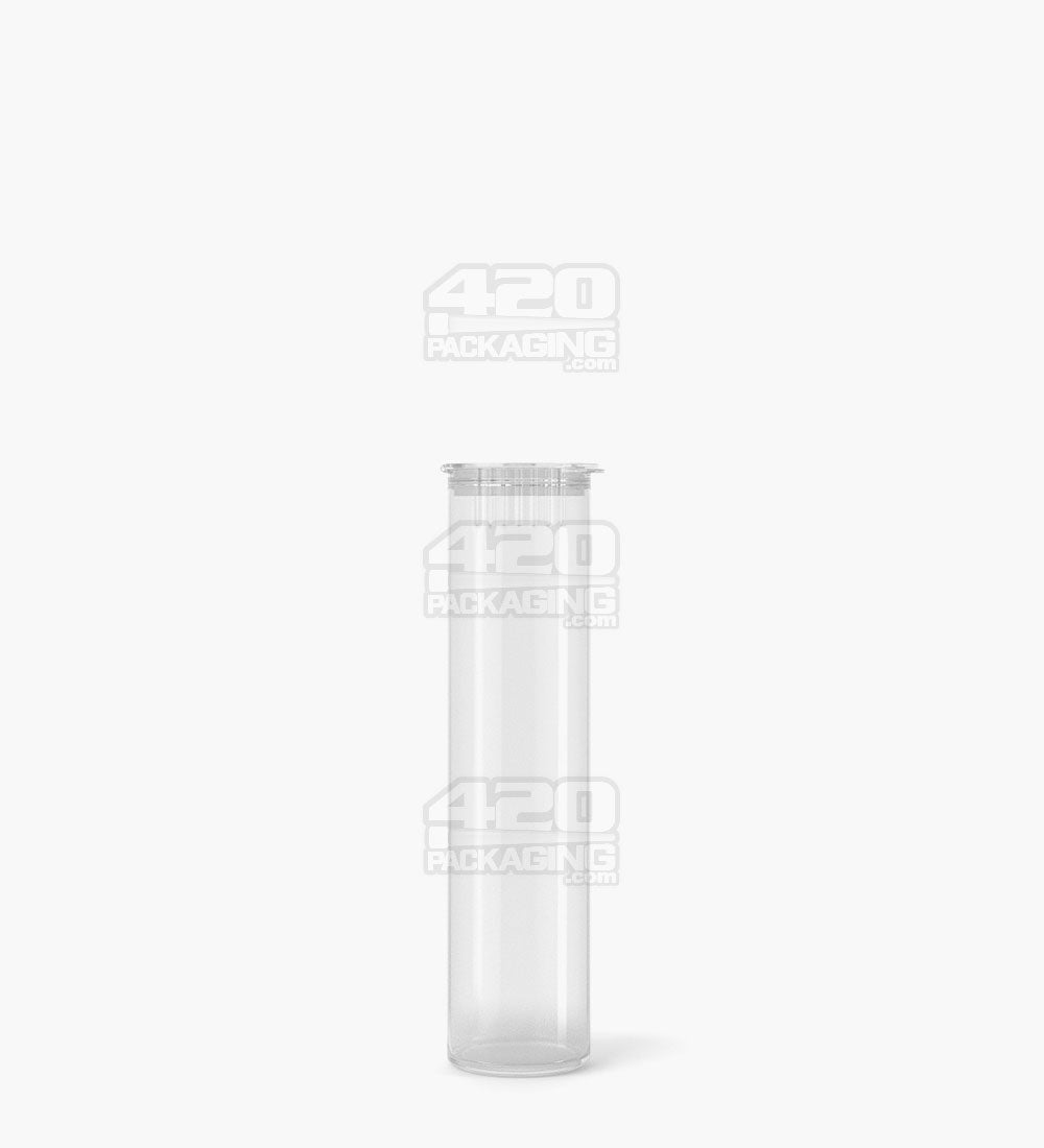 Child Resistant | Pop Top Plastic Pre-Roll Tubes (Open) | 78mm - Clear - 1200 Count