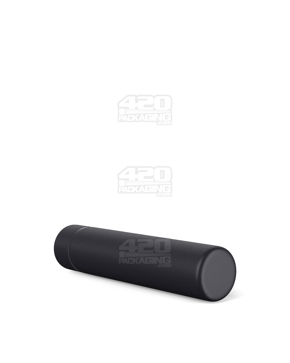 Child Resistant | Push Down and Turn Screw On Opaque Metal Pre-Roll Tubes w/ Cap | 95mm - Black - 100 Count