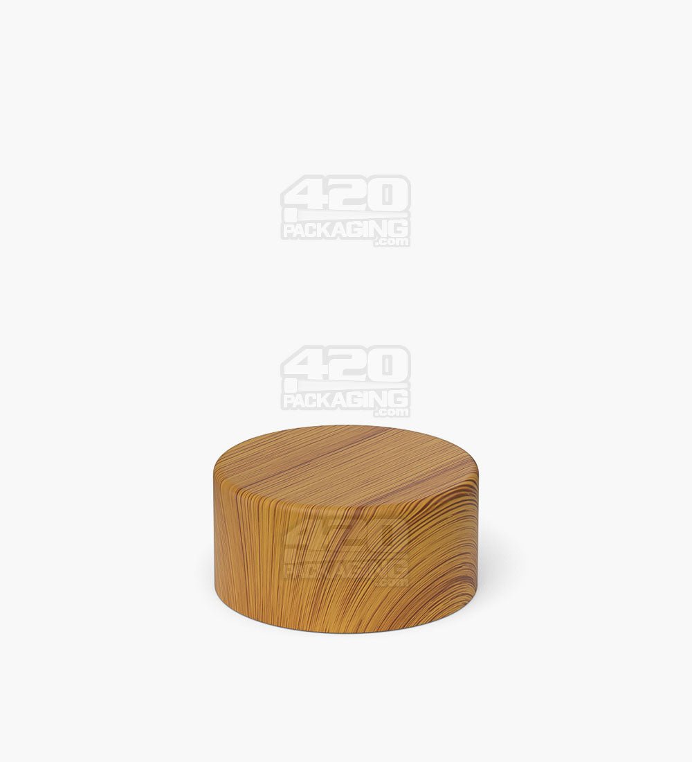28mm Smooth Push and Turn Child Resistant Plastic Caps With Foam Liner - Bamboo Wood - 504/Box - 3