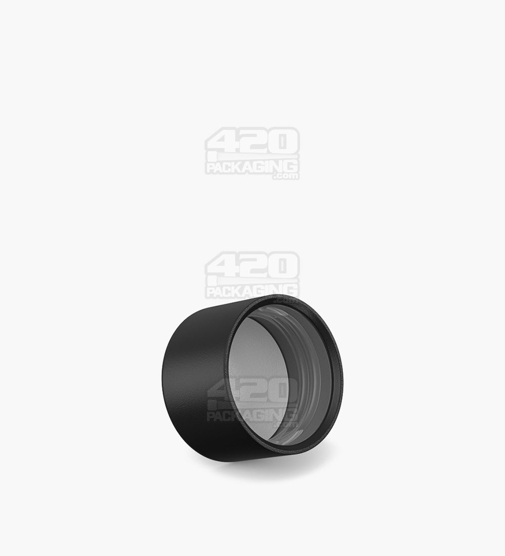 Child Resistant | Smooth Push Down & Turn Plastic Caps for Wide Body Glass Tube | 28mm - Matte Black - 200 Count