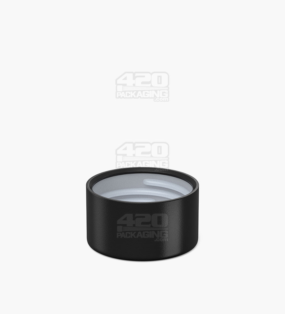 Child Resistant | Smooth Push Down & Turn Plastic Caps for Wide Body Glass Tube | 35mm - Matte Black - 200 Count