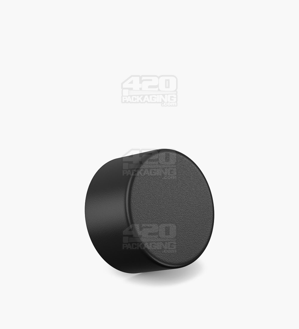Child Resistant | Smooth Push Down & Turn Plastic Caps for Wide Body Glass Tube | 35mm - Matte Black - 200 Count