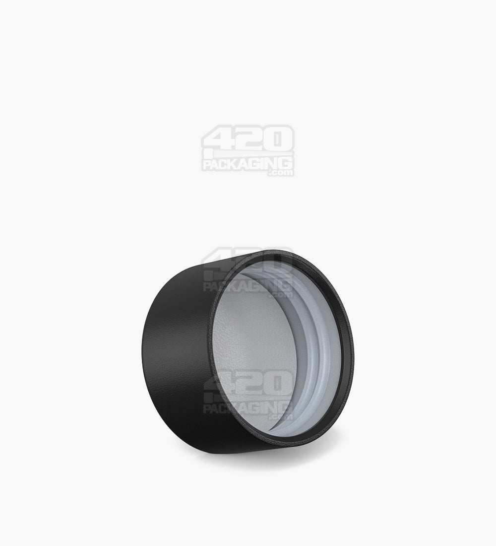 Child Resistant | Smooth Push Down & Turn Plastic Caps for Wide Body Glass Tube | 35mm - Matte Black - 200 Count