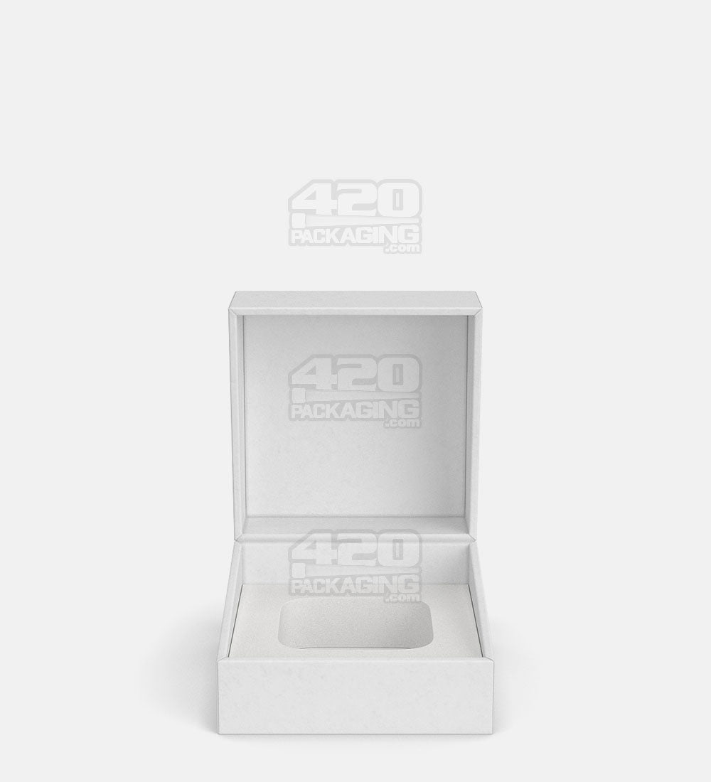 Child Resistant | 100% Recyclable Magnetic Qube Concentrate Container Cardboard Box w/ Foam Interior | 35mm - White - 100 Count