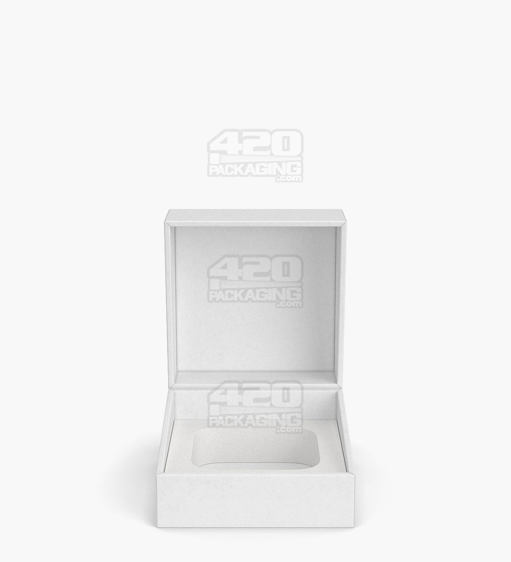 Child Resistant | 100% Recyclable Magnetic Qube Concentrate Container Cardboard Box w/ Foam Interior | 43mm - White - 100 Count