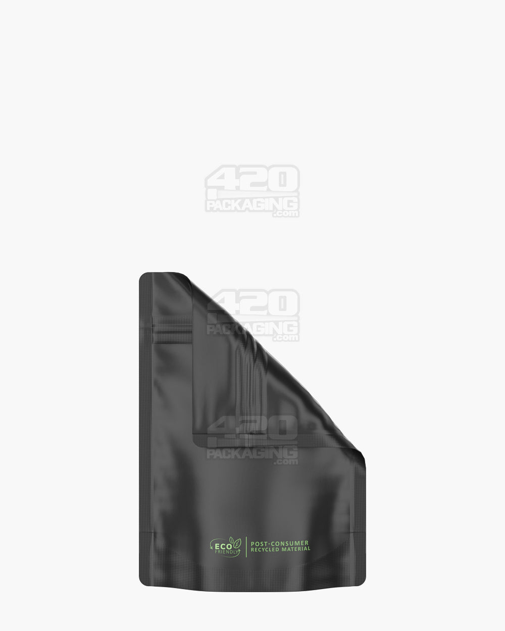 Tamper Evident | Matte Black PCR Mylar Bags (No Tear Notch) | 3.7in x 5in - 3.5g - 1000 Count