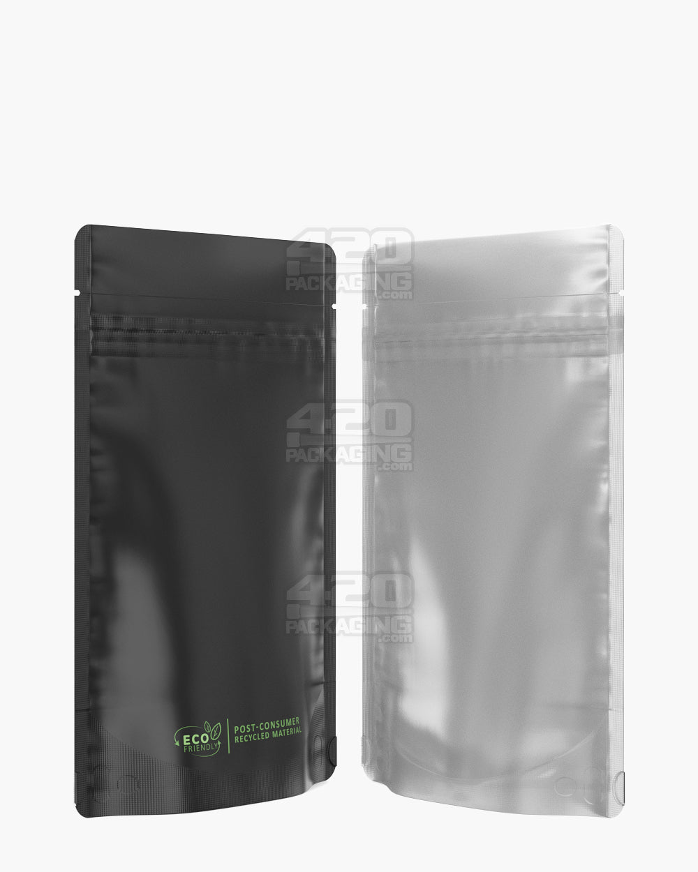 Tamper Evident | Matte Black Vista PCR Mylar Bags (Tear Notch) | 4in x 6.5in - 7g - 1000 Count