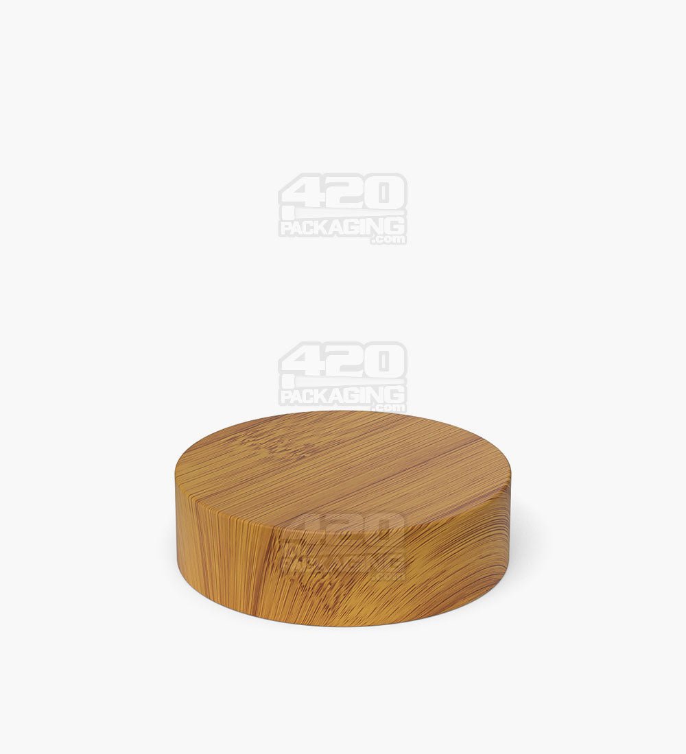 55mm Flat Push Down and Turn Plastic CR Caps with Foam Liner - Bamboo Wood - 100/Box - 3