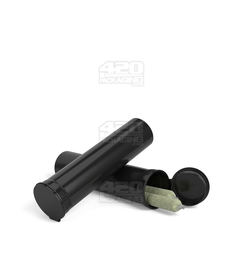Child Resistant | Pop Top Opaque Plastic Pre-Roll BiTubes | 88mm - Black - 1000 Count