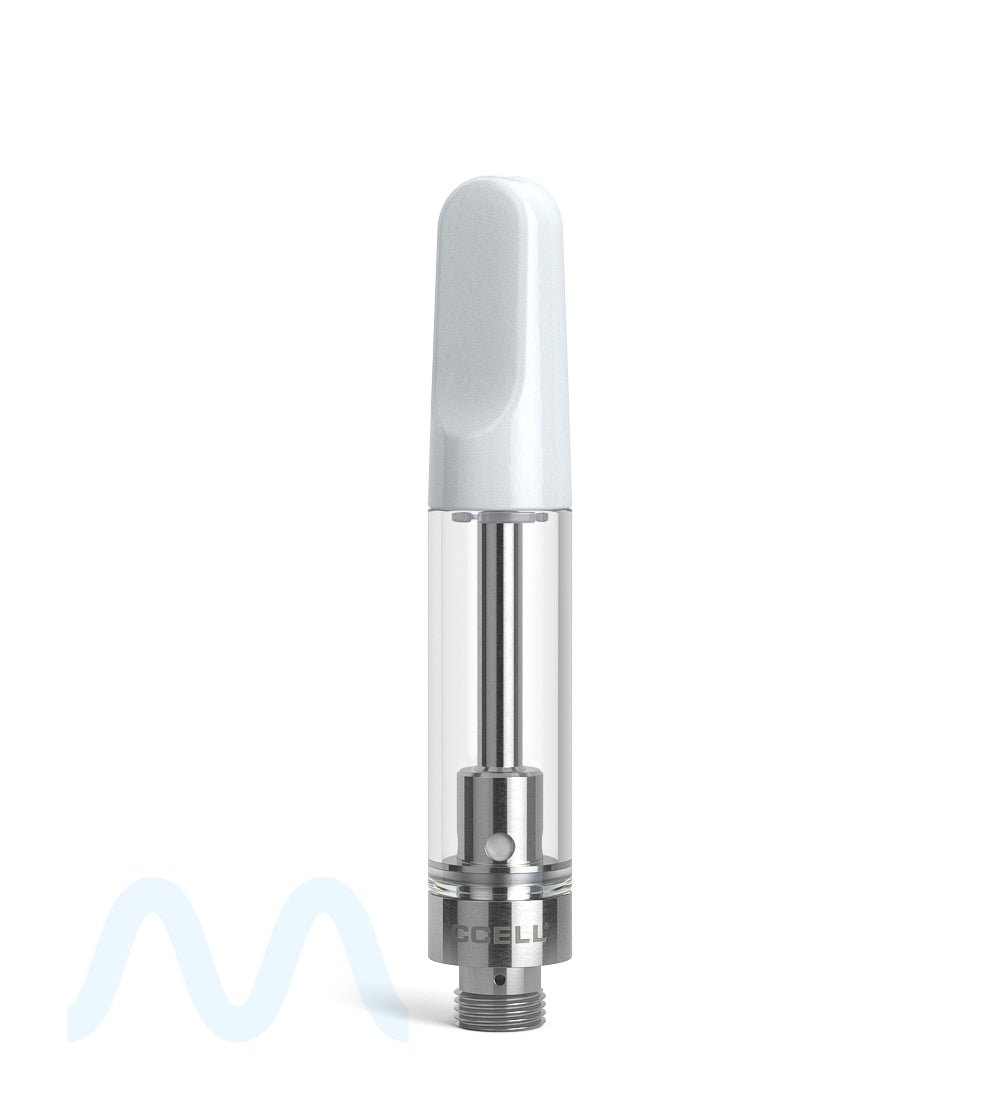 CCELL TH2-SE Glass Vape Cartridge with White Plastic Mouthpiece | 1mL - Snap Fit | Sample