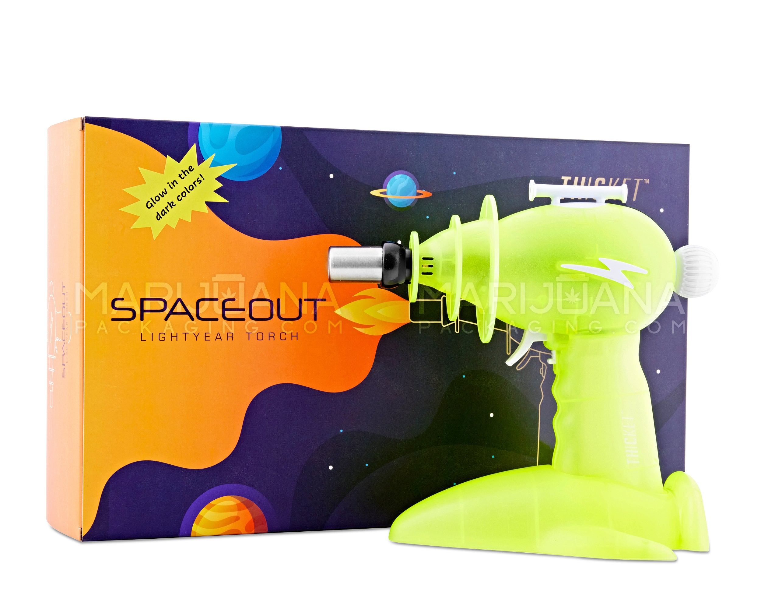 THICKET | Glow-in-the-Dark Space Gun Torch | 9in Tall - No Butane - Yellow