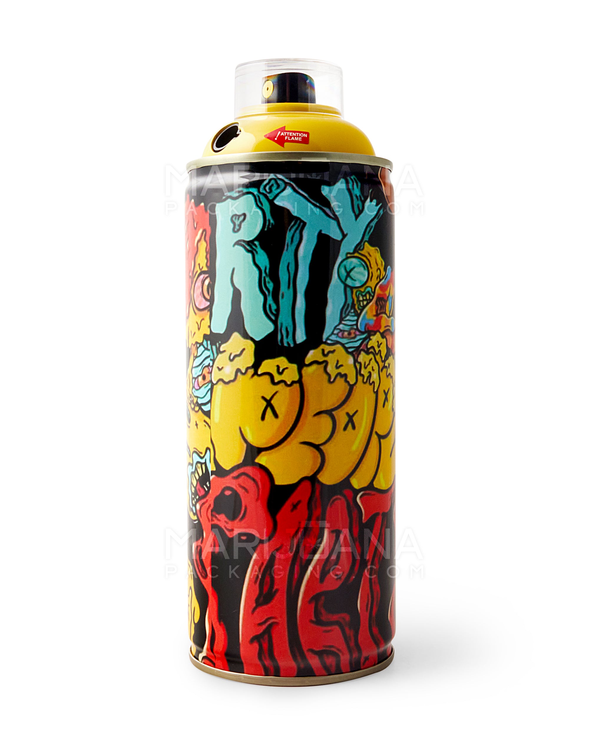 TECHNO TORCH | Graffiti Art Design Aluminum Spray Can Flame Torch | 7.5in Tall - Butane - Yellow