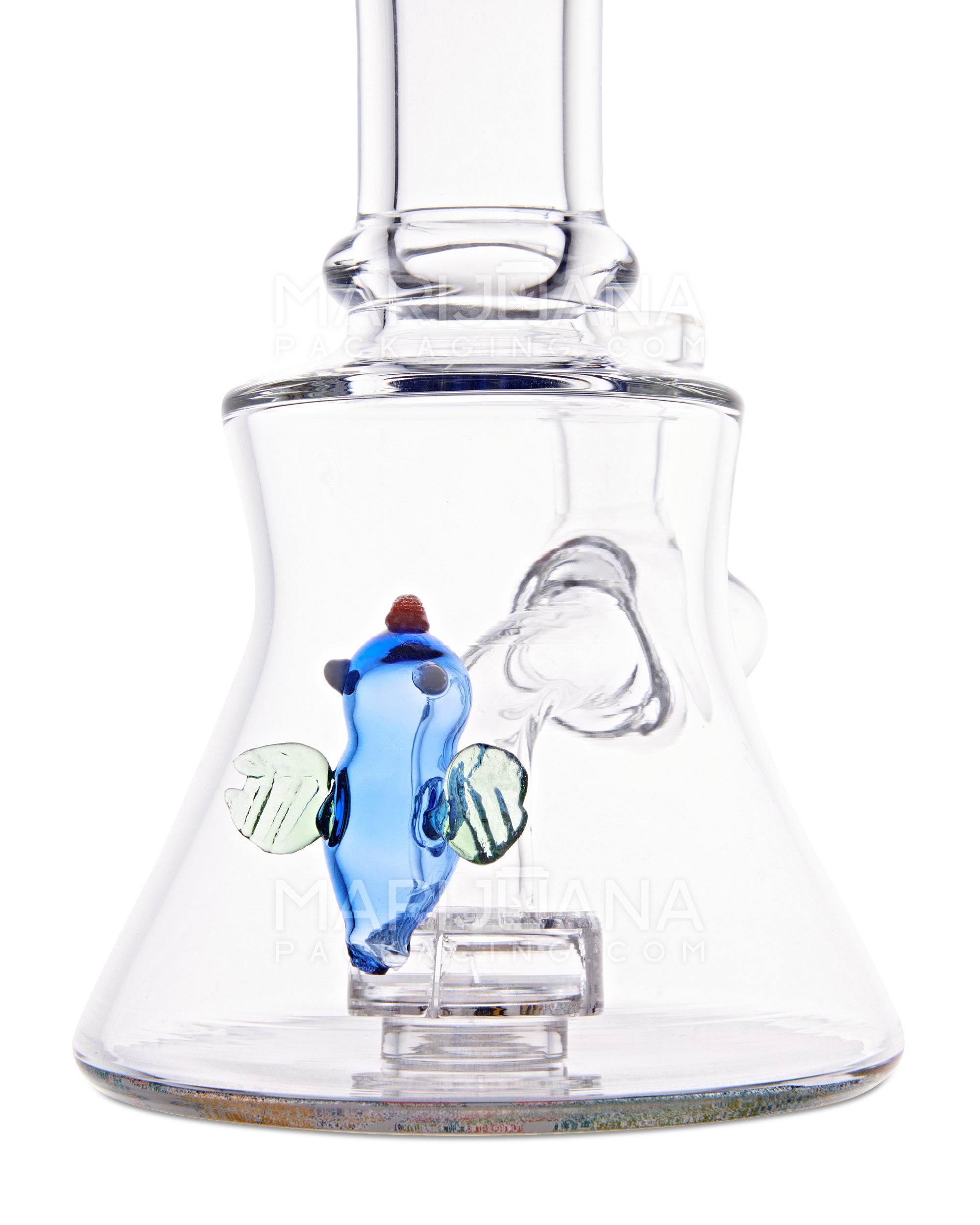 Bent Neck R&M Bee Showerhead Perc Glass Water Pipe w/ Base Decals | 7in Tall - 14mm Bowl - Assorted - 3