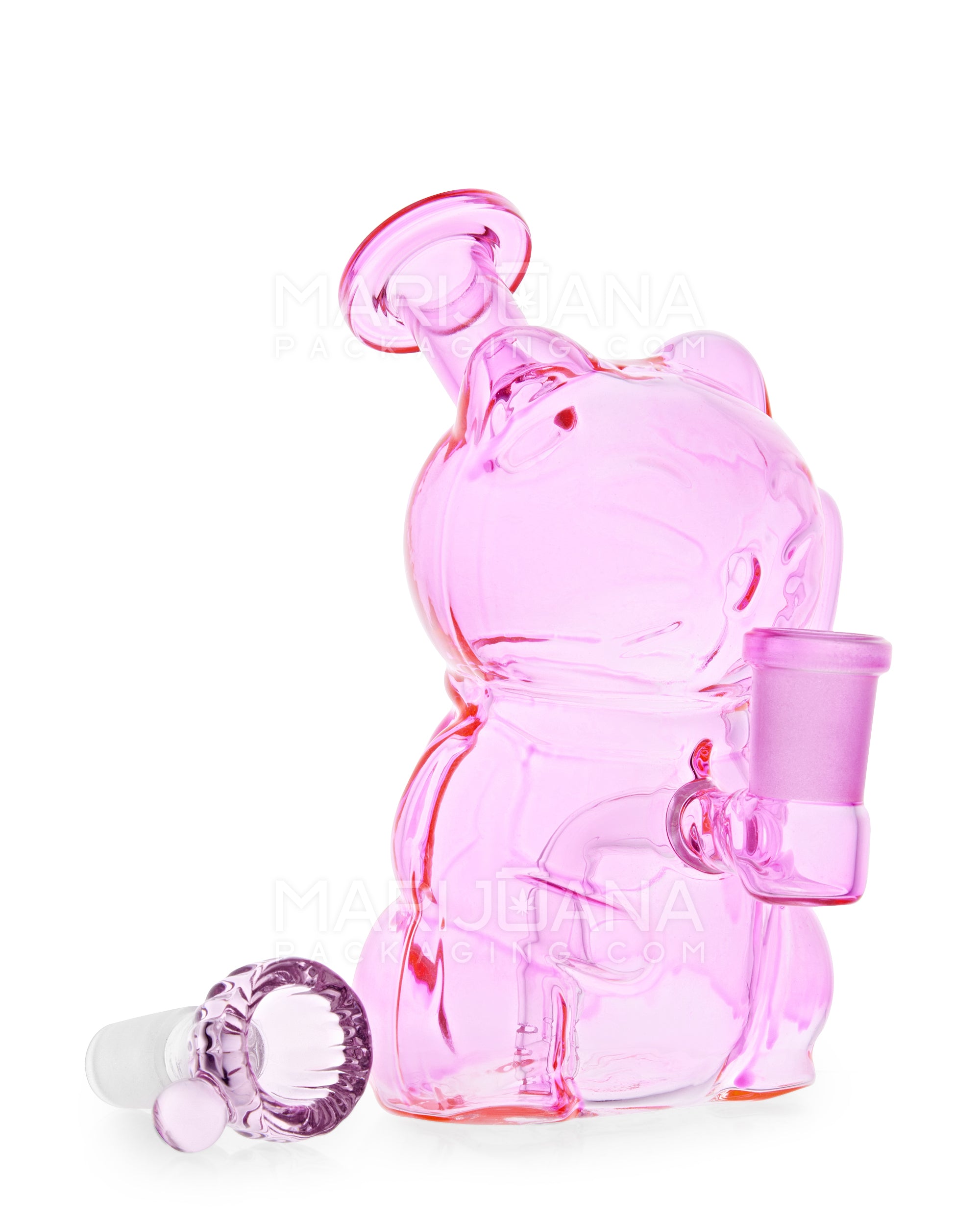 USA Glass | Bent Neck Lucky Cat Glass Mini Water Pipe | 5.5in Tall - 14mm Bowl - Assorted - 7
