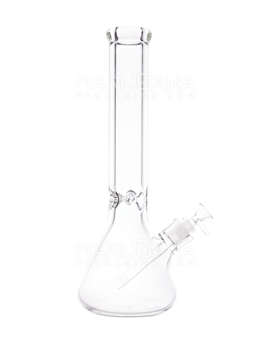 14 Inch Straight Neck Glass Green Water Pipe w/ Ice Catcher