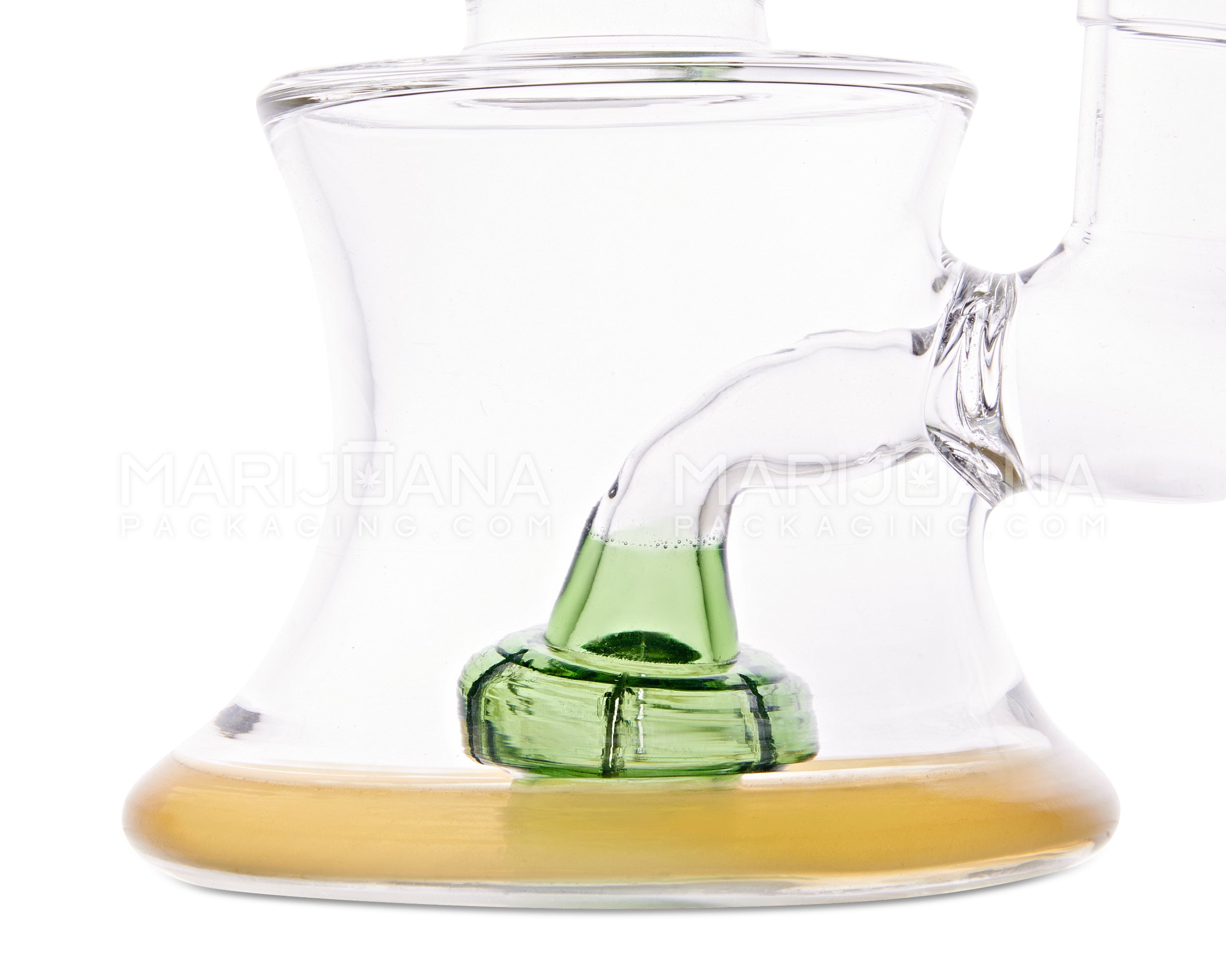 USA Glass | Sidecar Funnel Glass Water Pipe | 6in Tall - 14mm Bowl - Green
