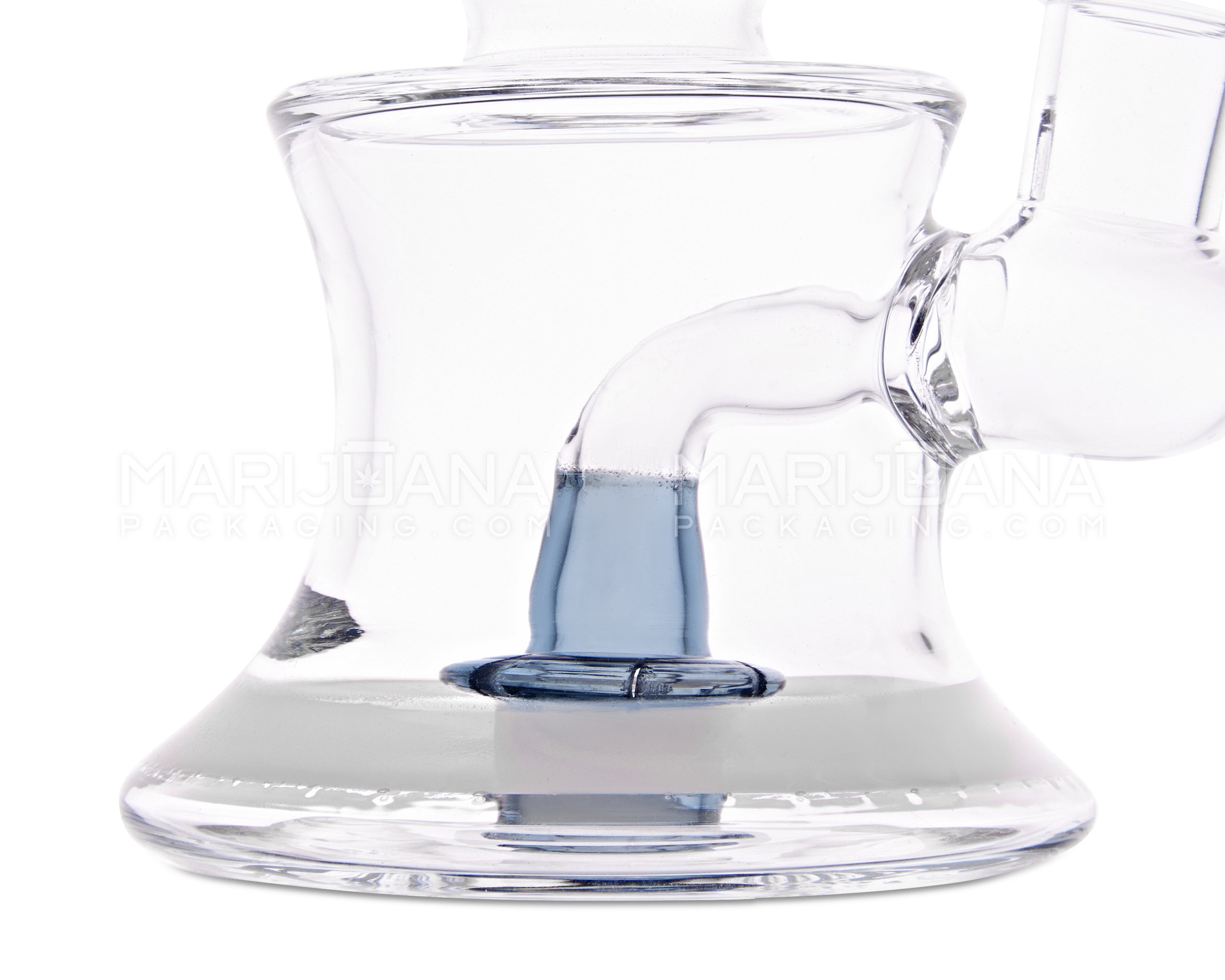 USA Glass | Sidecar Funnel Glass Water Pipe | 6in Tall - 14mm Bowl - Smoke