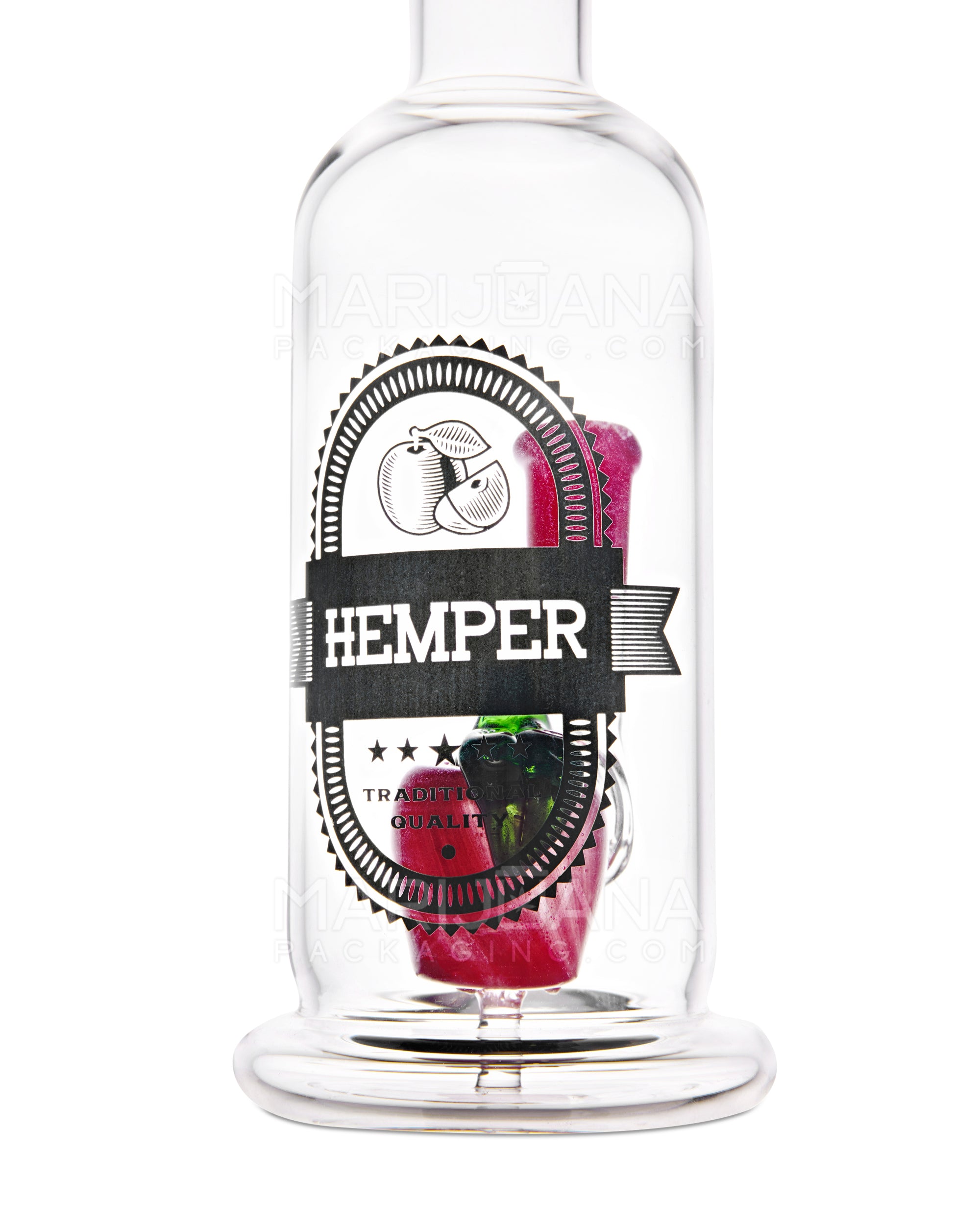 HEMPER | Glass Apple Cider Mini Glass Water Pipe | 7in Tall - 14mm Bowl - Assorted