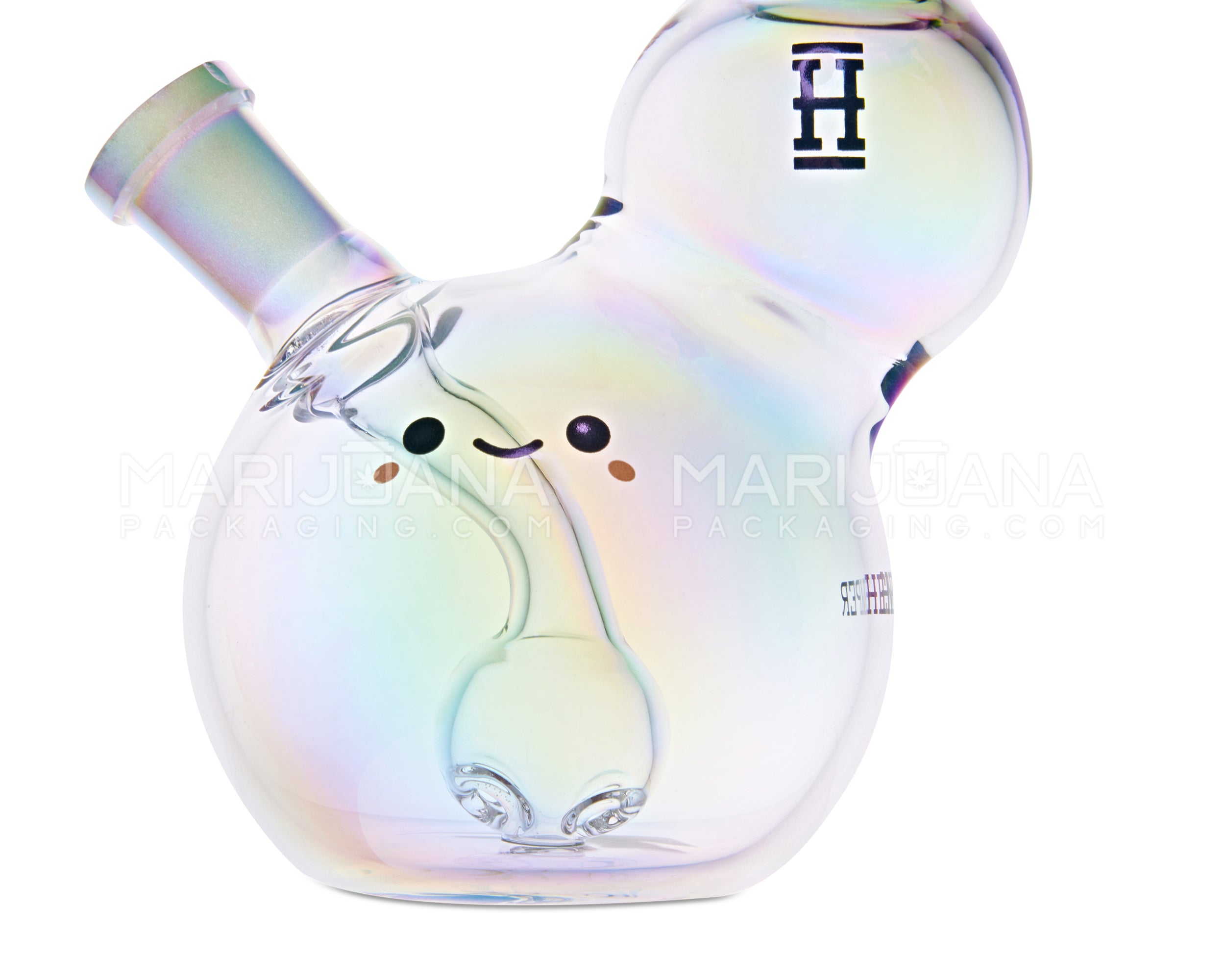 HEMPER | Bubble Mini Glass Water Pipe | 4.5in Tall - 14mm Bowl - Clear