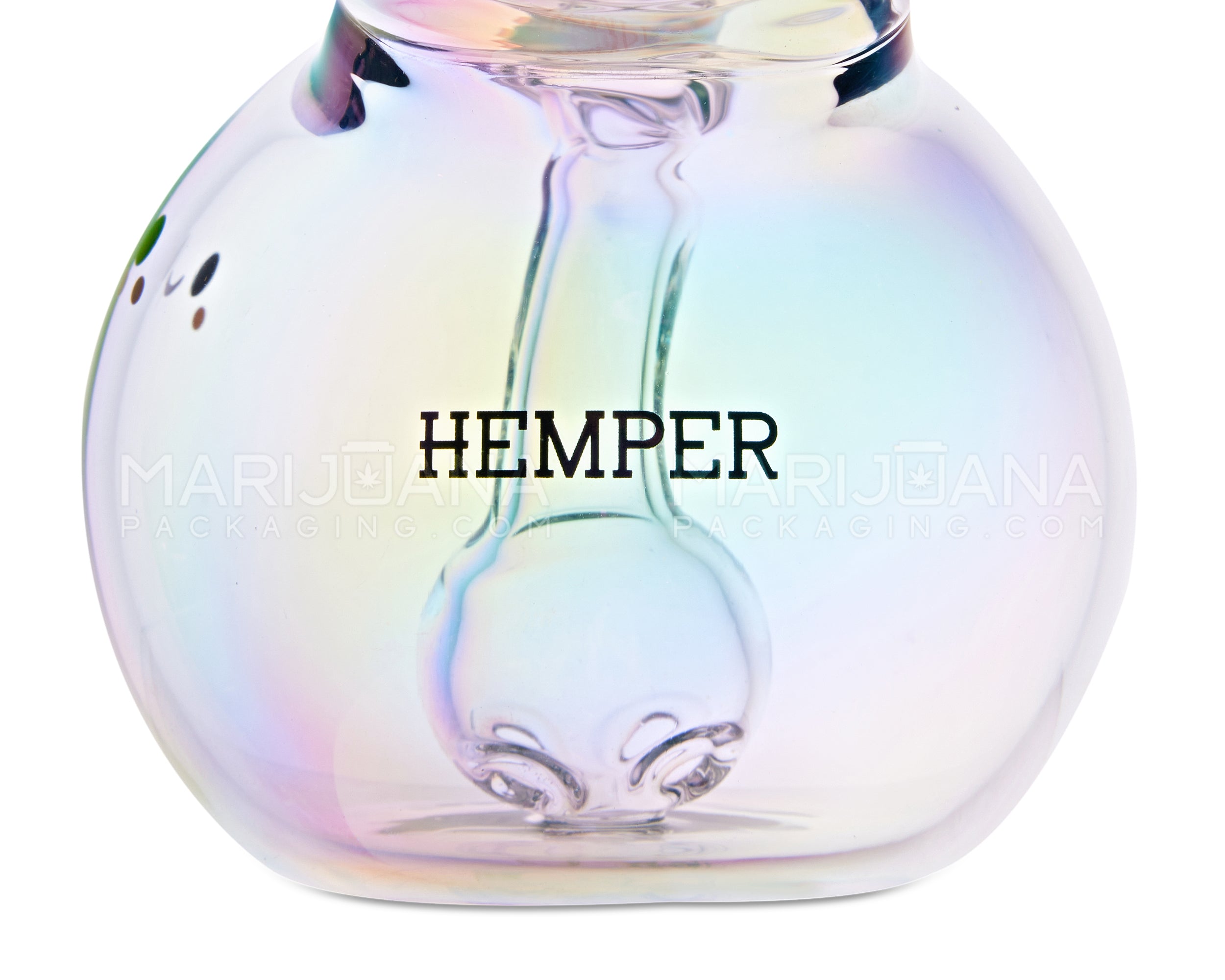 HEMPER | Bubble Mini Glass Water Pipe | 4.5in Tall - 14mm Bowl - Clear
