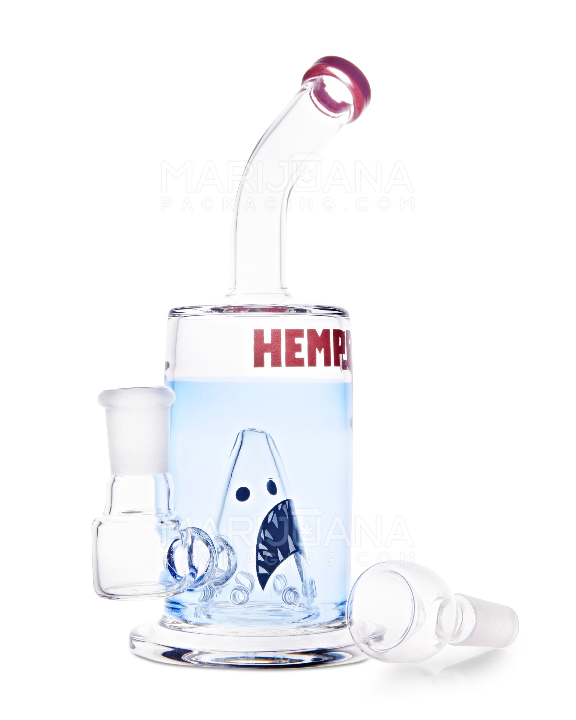 HEMPER | Shark Rig Mini Glass Water Pipe | 7in Tall - 14mm Bowl - Assorted