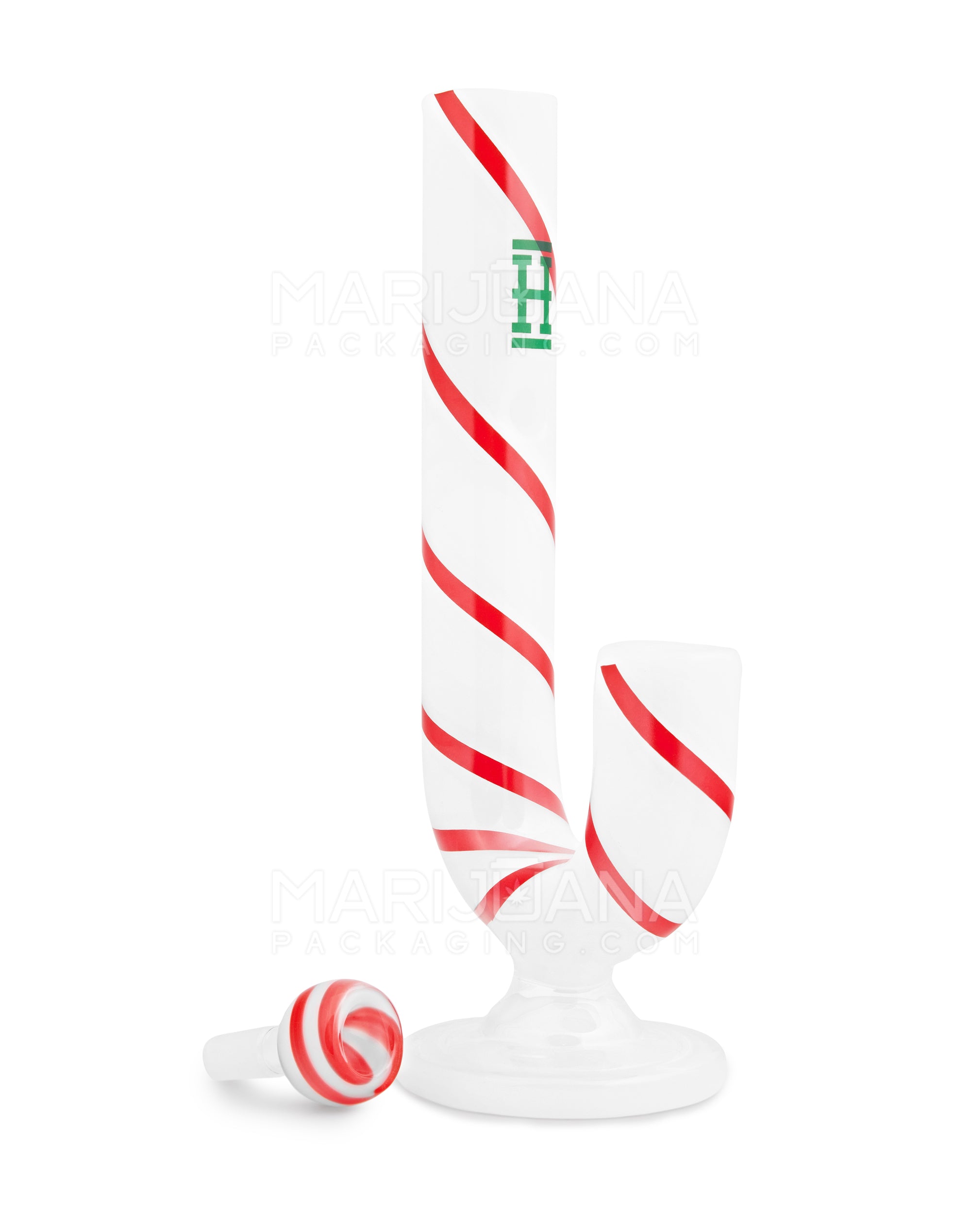 HEMPER | Candy Cane XL Glass Water Pipe | 10.5in Tall - 14mm Bowl - Assorted