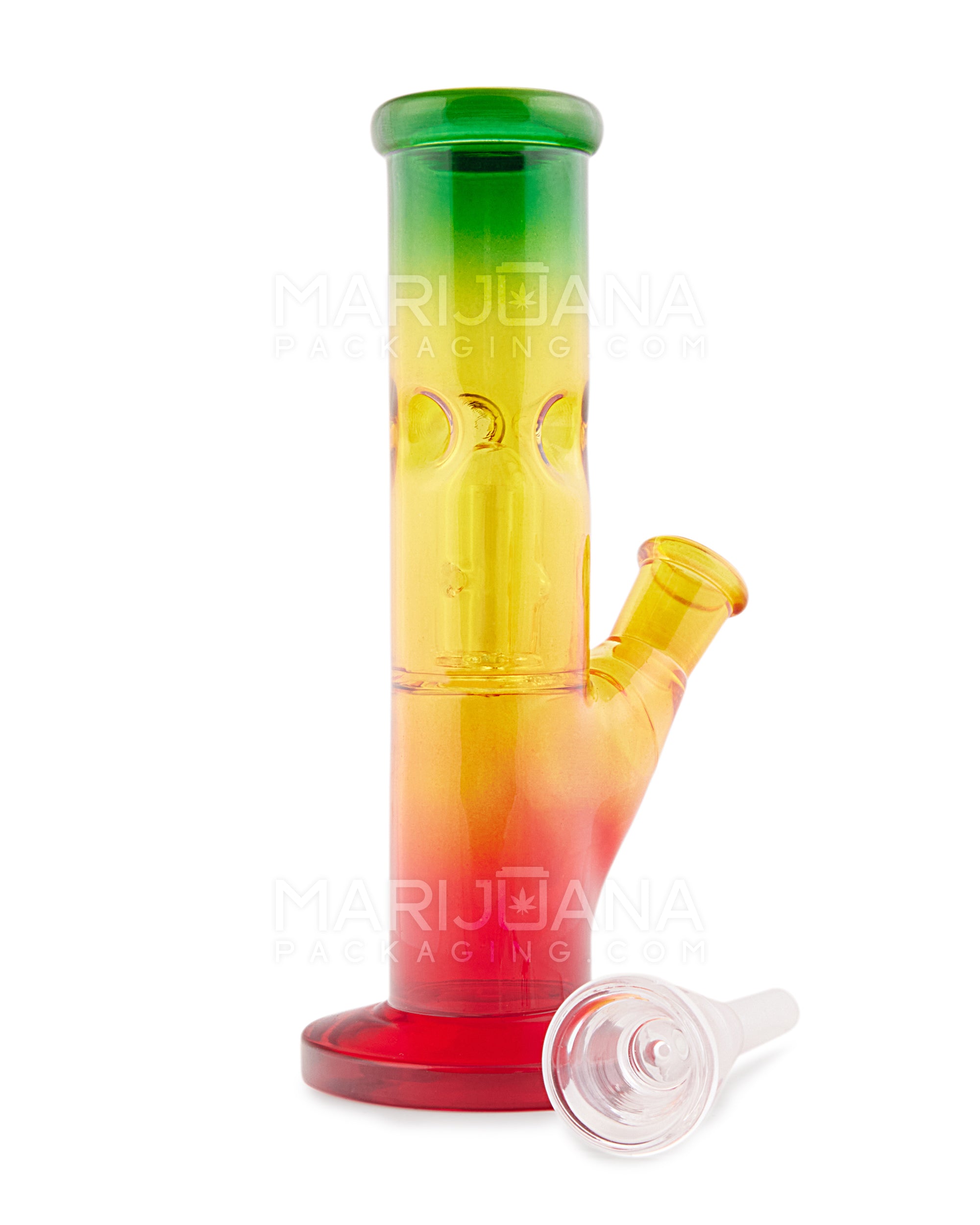 Rasta Mini Straight Shooter Water Pipe | 6.5in Tall - 14mm Bowl