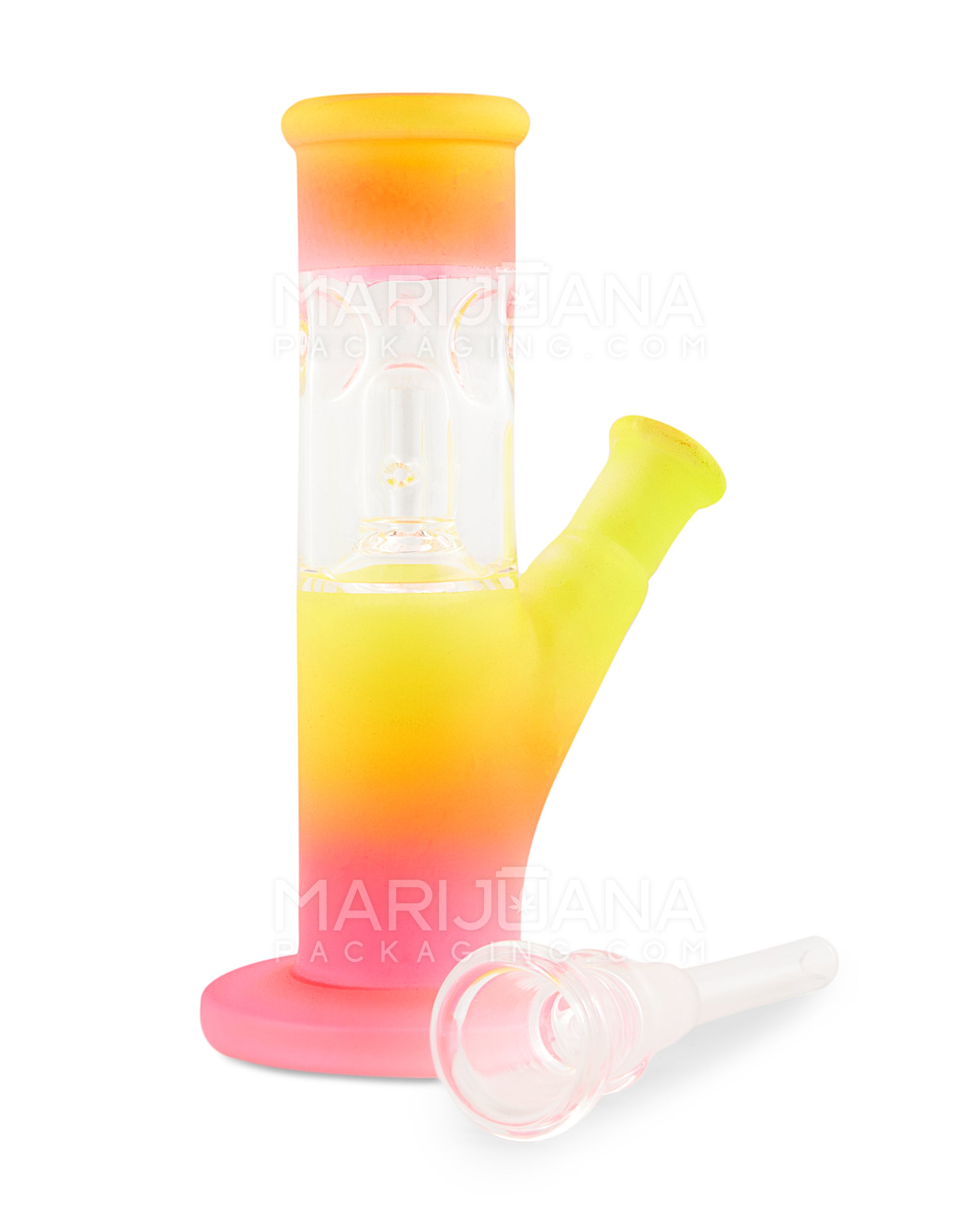 Frosted Mini Straight Shooter Water Pipe | 6.5in Tall - 14mm Bowl - Assorted