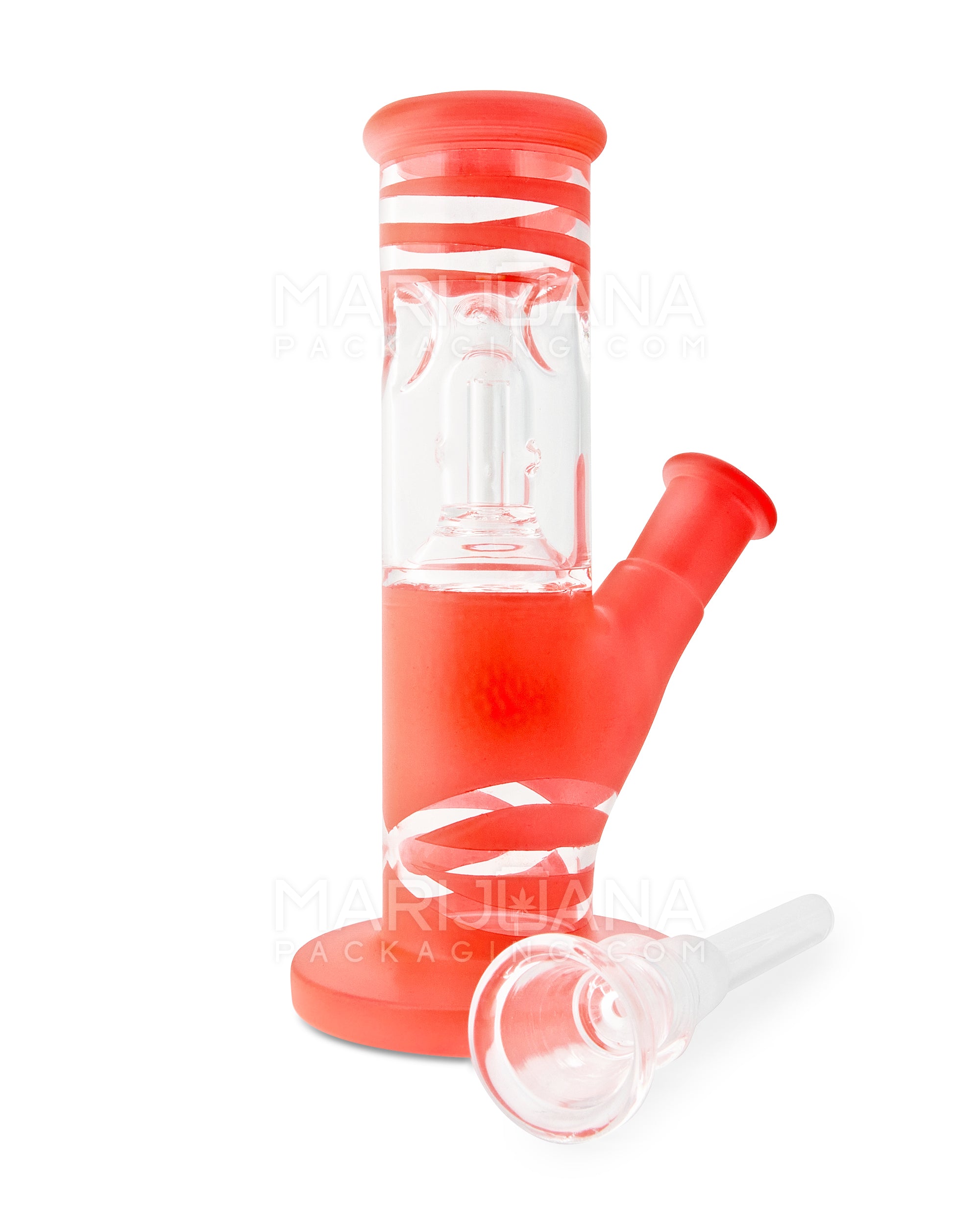 Striped Mini Straight Shooter Water Pipe | 6.5in Tall - 14mm Bowl - Assorted