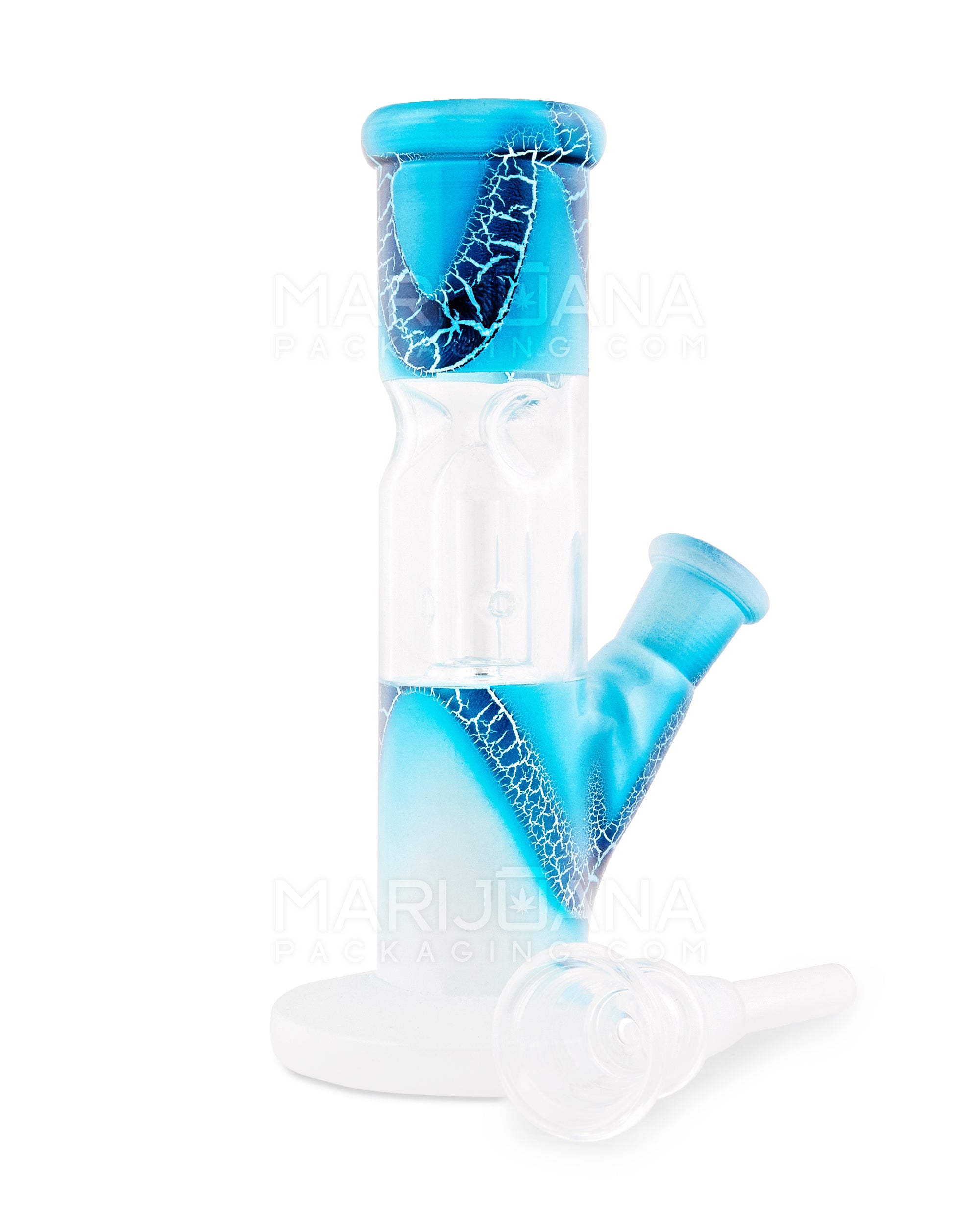 Crackle Mini Straight Shooter Water Pipe | 6.5in Tall - 14mm Bowl - Assorted