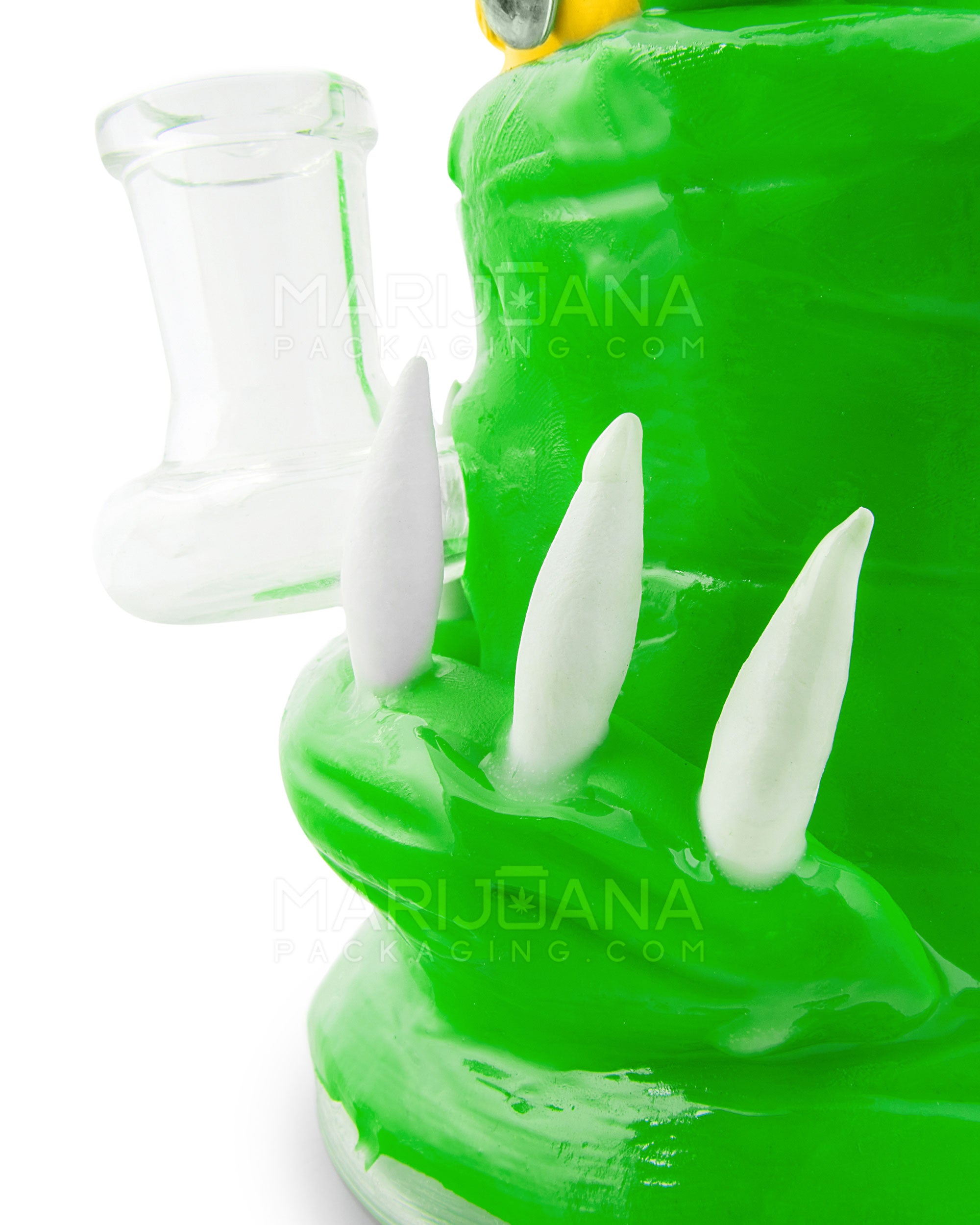 Monster Three Horned Cyclops Water Pipe | 6.5in Tall - 14mm Bowl - Green