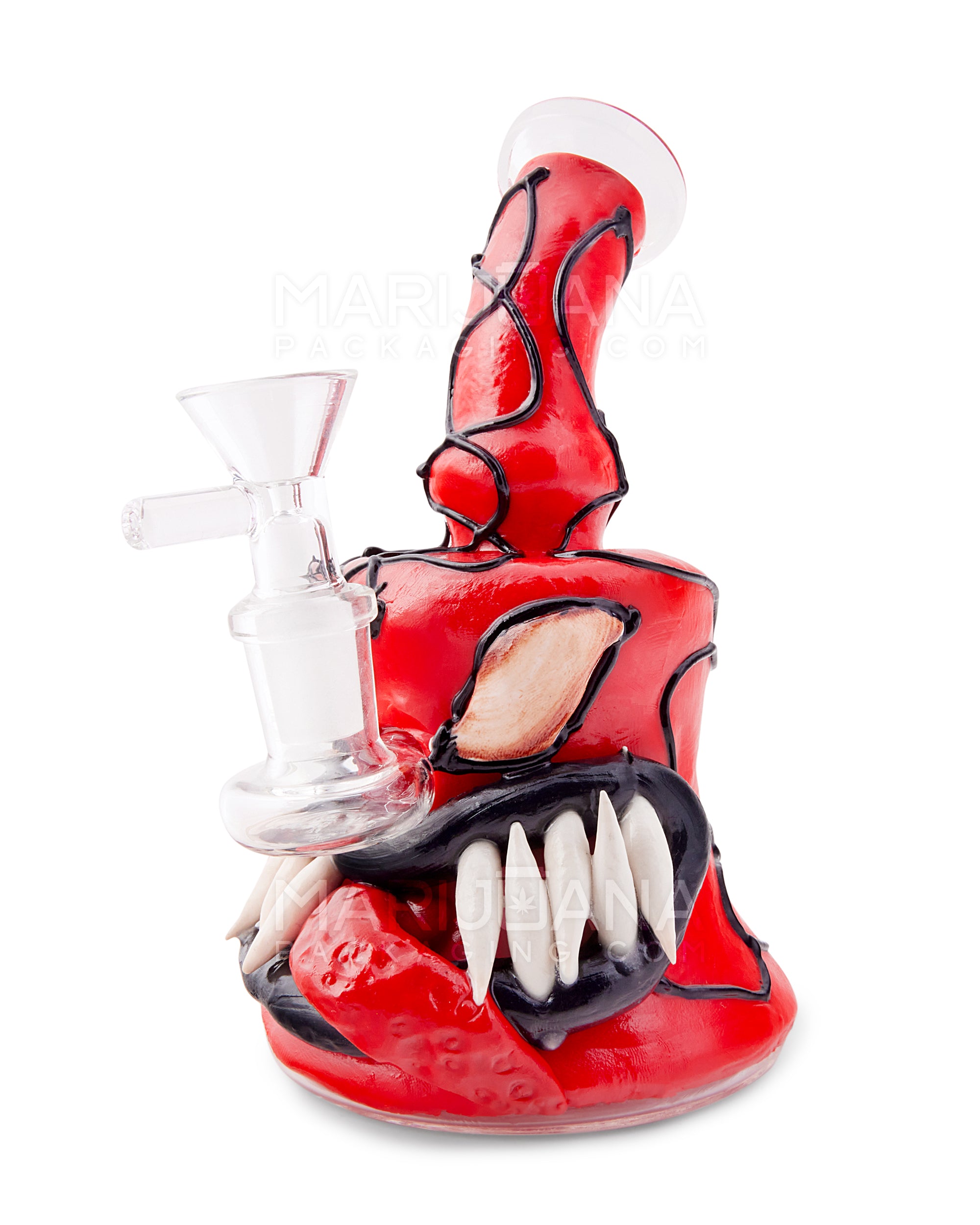 Monster Carnage w/ Tongue Water Pipe | 6.5in Tall - 14mm Bowl - Red - 1