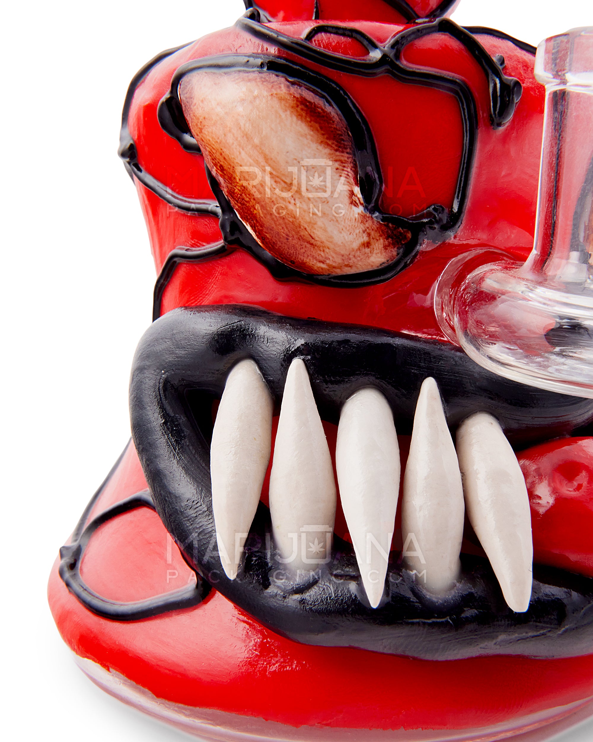 Monster Carnage w/ Tongue Water Pipe | 6.5in Tall - 14mm Bowl - Red - 4