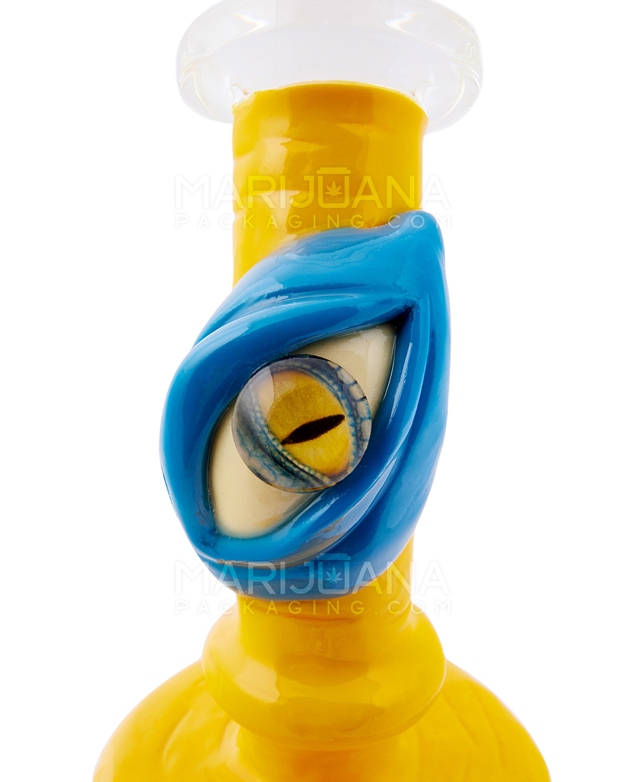 Monster Angled Cyclops Water Pipe | 7in Tall - 14mm Bowl - Yellow