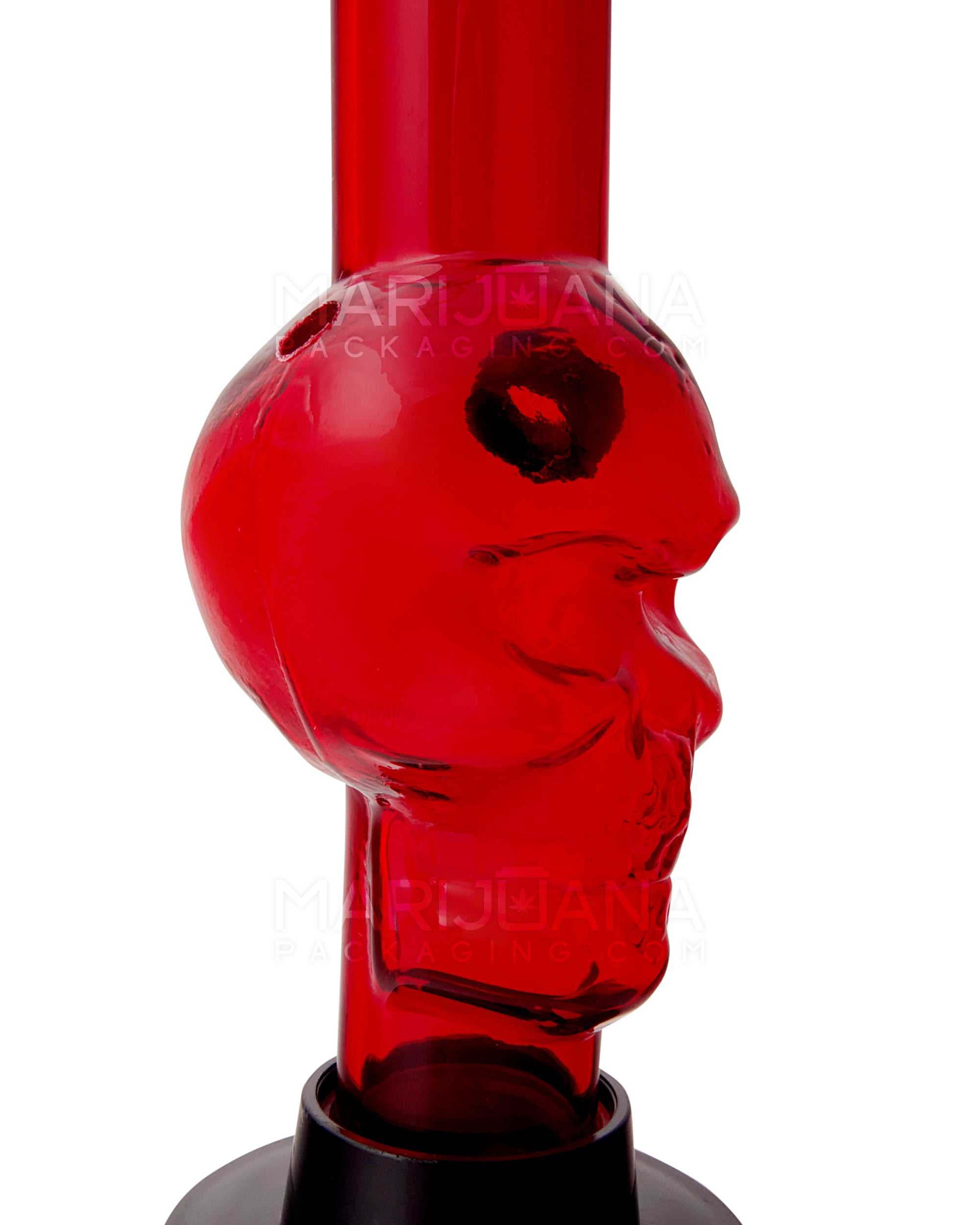 Straight Neck Acrylic Skull Water Pipe | 8in Tall - Grommet Bowl - Assorted