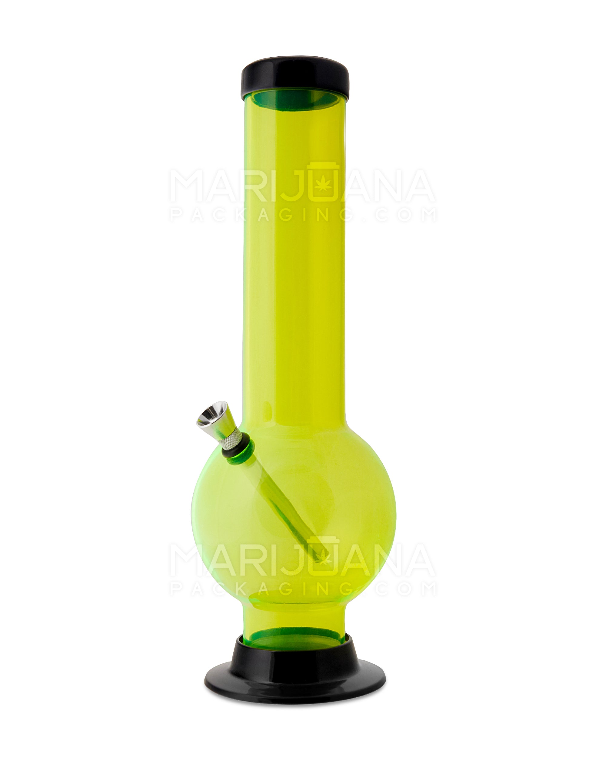 Straight Neck Acrylic Wide Water Pipe | 12in Tall - Grommet Bowl - Assorted