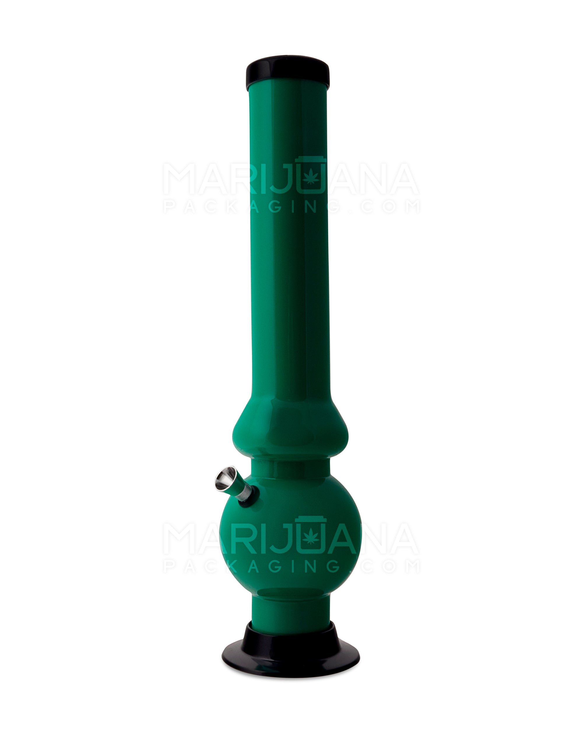 Straight Neck Acrylic Water Pipe | 15in Tall - Grommet Bowl - Assorted