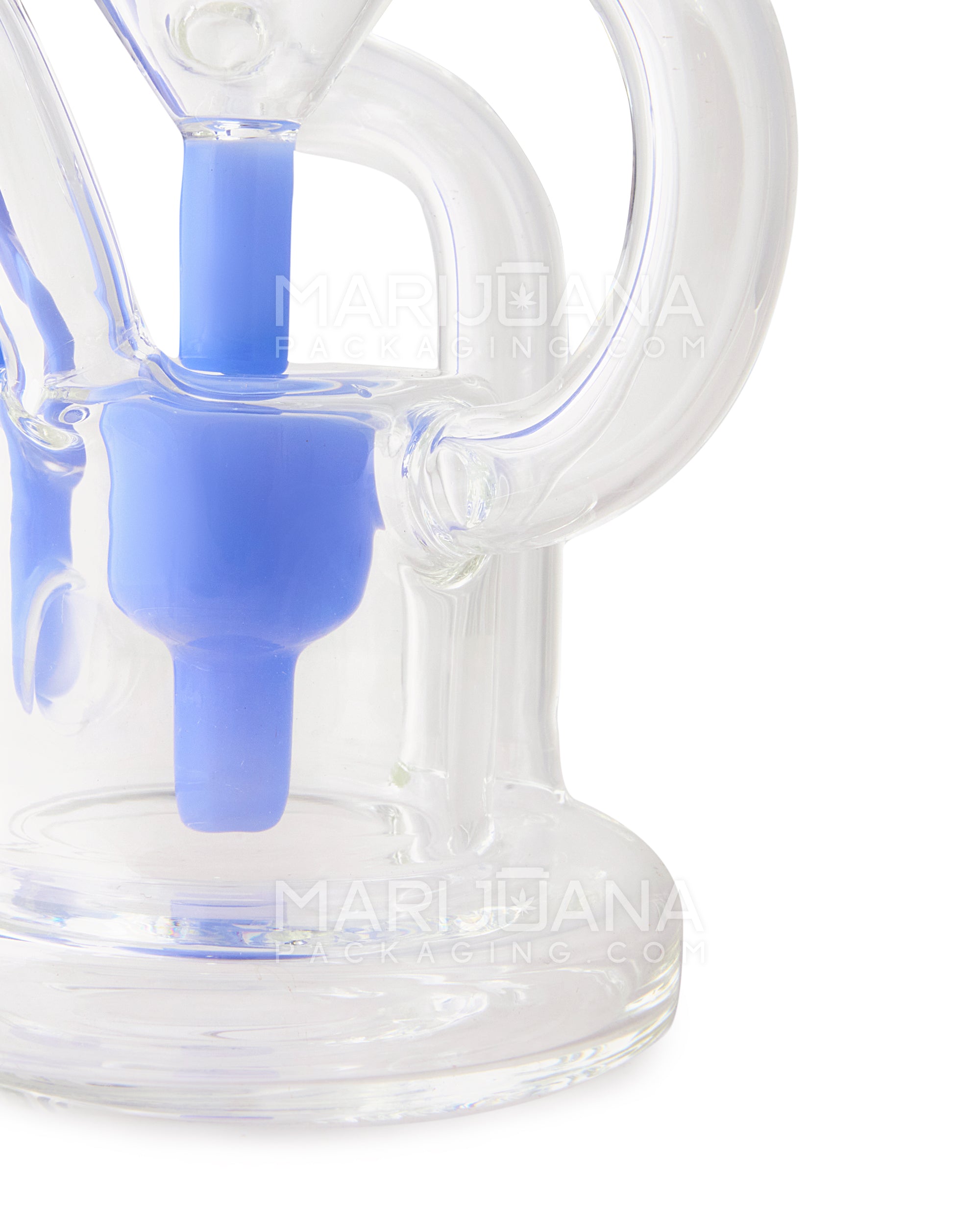 USA Glass | Sidecar Funnel Single Uptake Ball Water Pipe | 6.5in Tall - 14mm Bowl - Blue