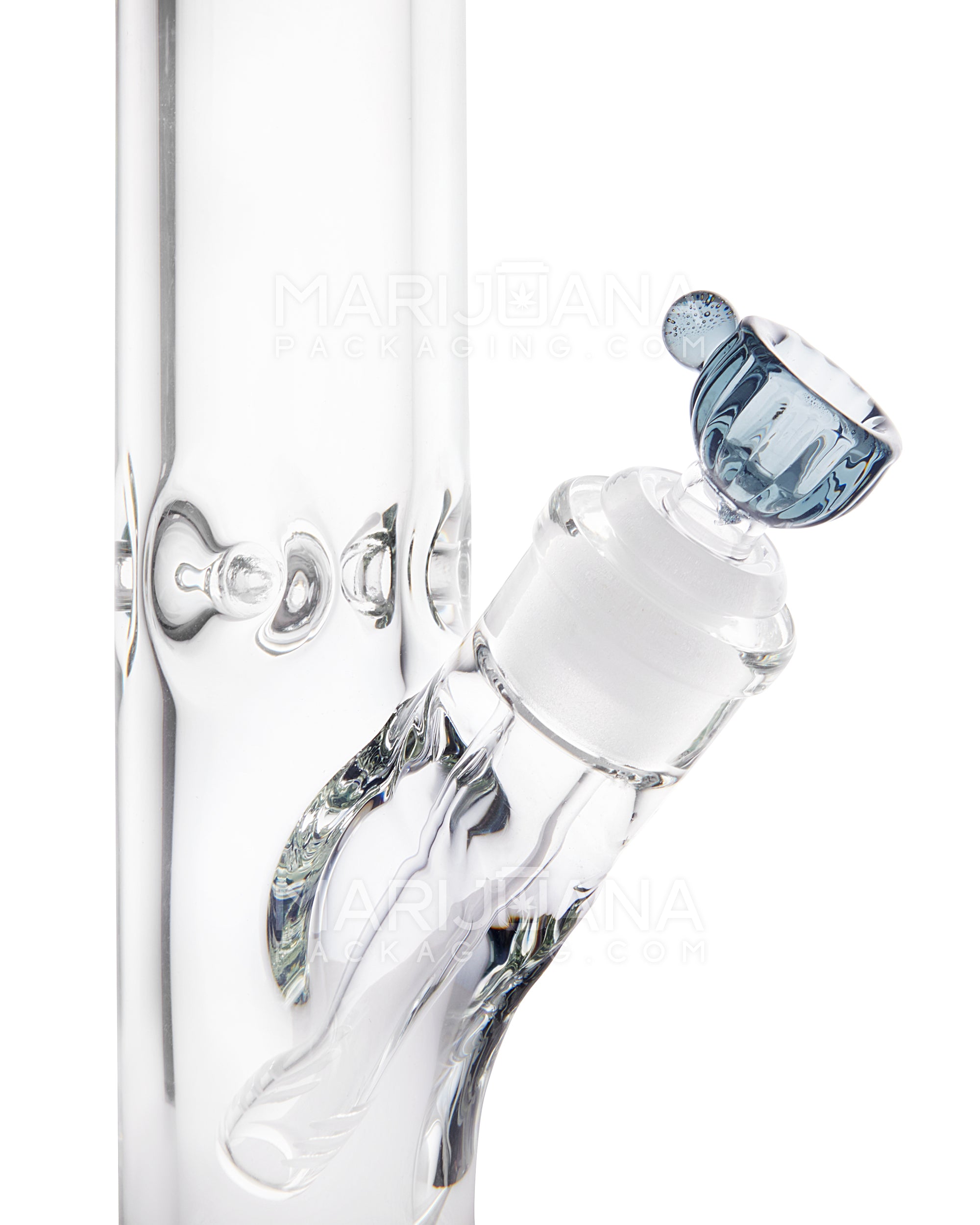 USA Glass | Straight Neck Heavy Glass Water Pipe w/ Ice Catcher | 10in Tall - 14mm Bowl - Clear