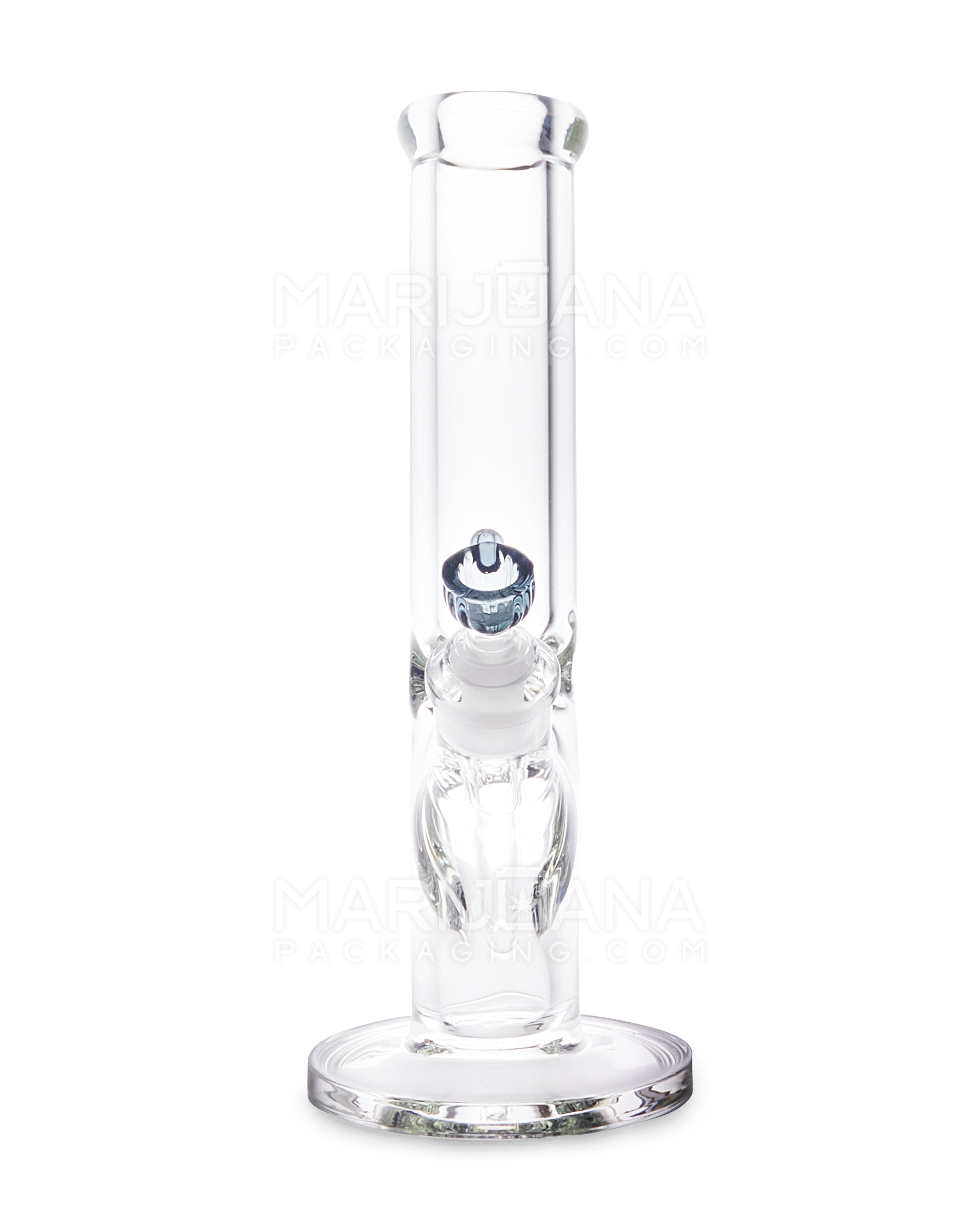 USA Glass | Straight Neck Heavy Glass Water Pipe w/ Ice Catcher | 12in Tall - 14mm Bowl - Clear