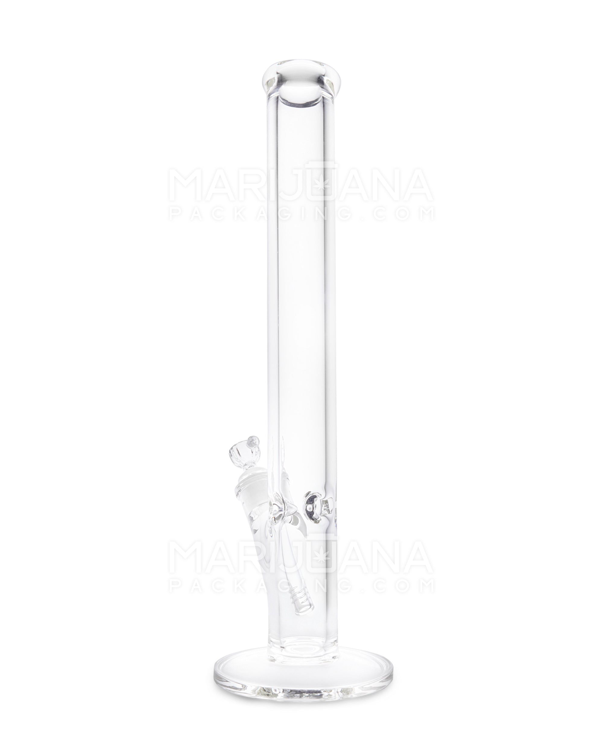 USA Glass | Straight Neck Heavy Thick Glass Water Pipe w/ Ice Catcher | 18in Tall - 14mm Bowl - Clear