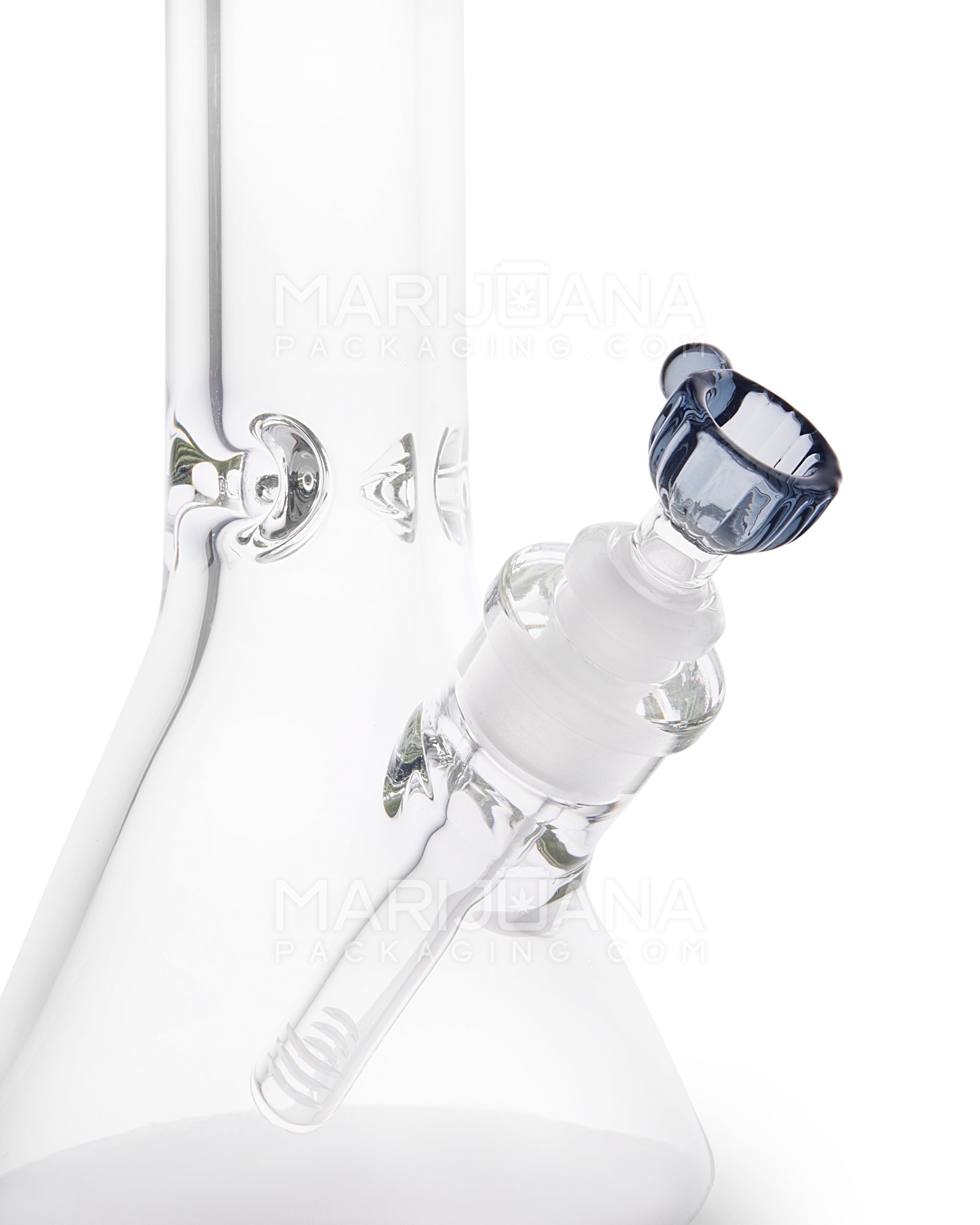 USA Glass | Straight Neck Heavy Thick Glass Beaker Water Pipe w/ Ice Catcher | 16in Tall - 14mm Bowl - Clear