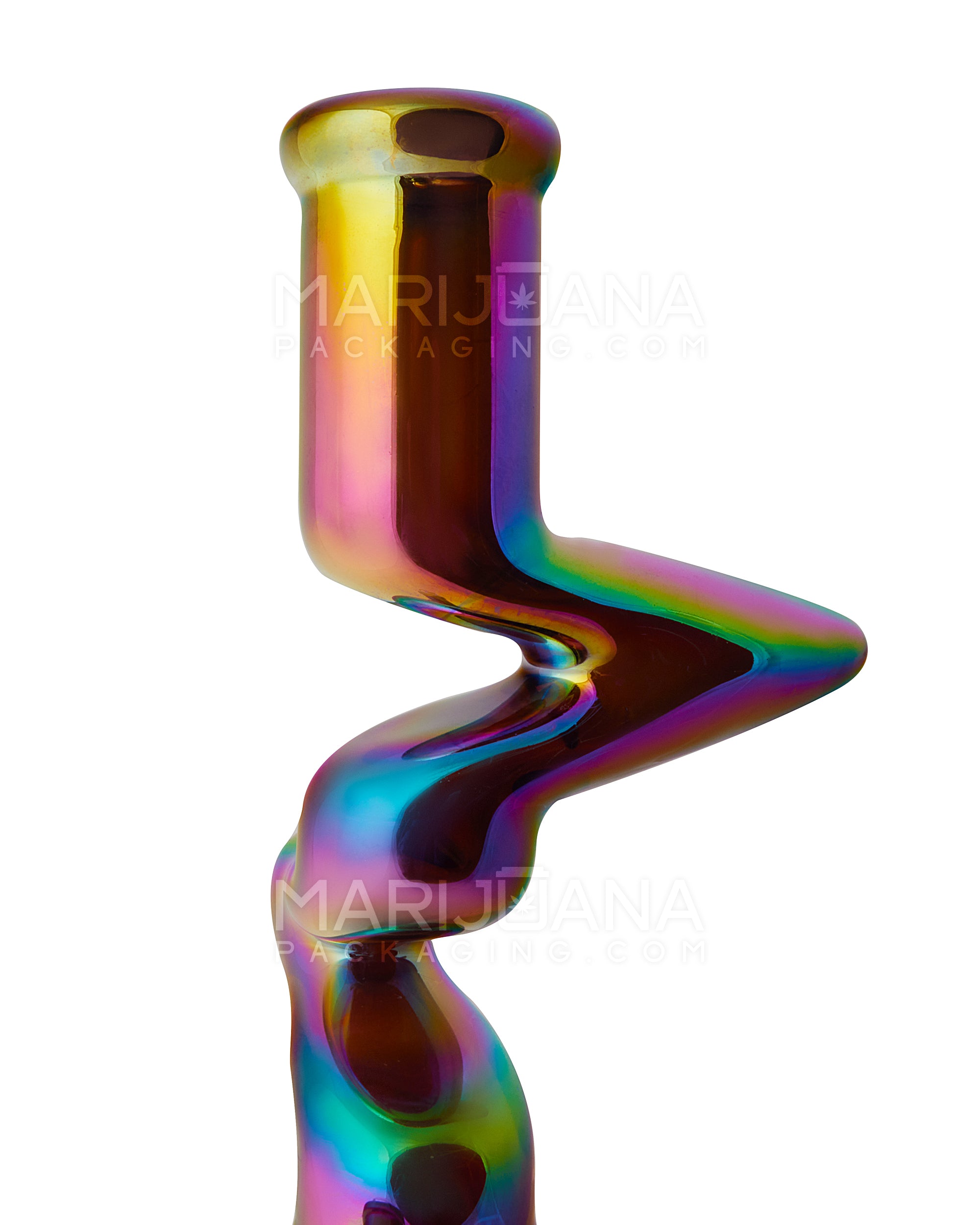 USA Glass | Z-Neck Heavy Zong Glass Beaker Water Pipe | 14in Tall - 14mm Bowl - Assorted