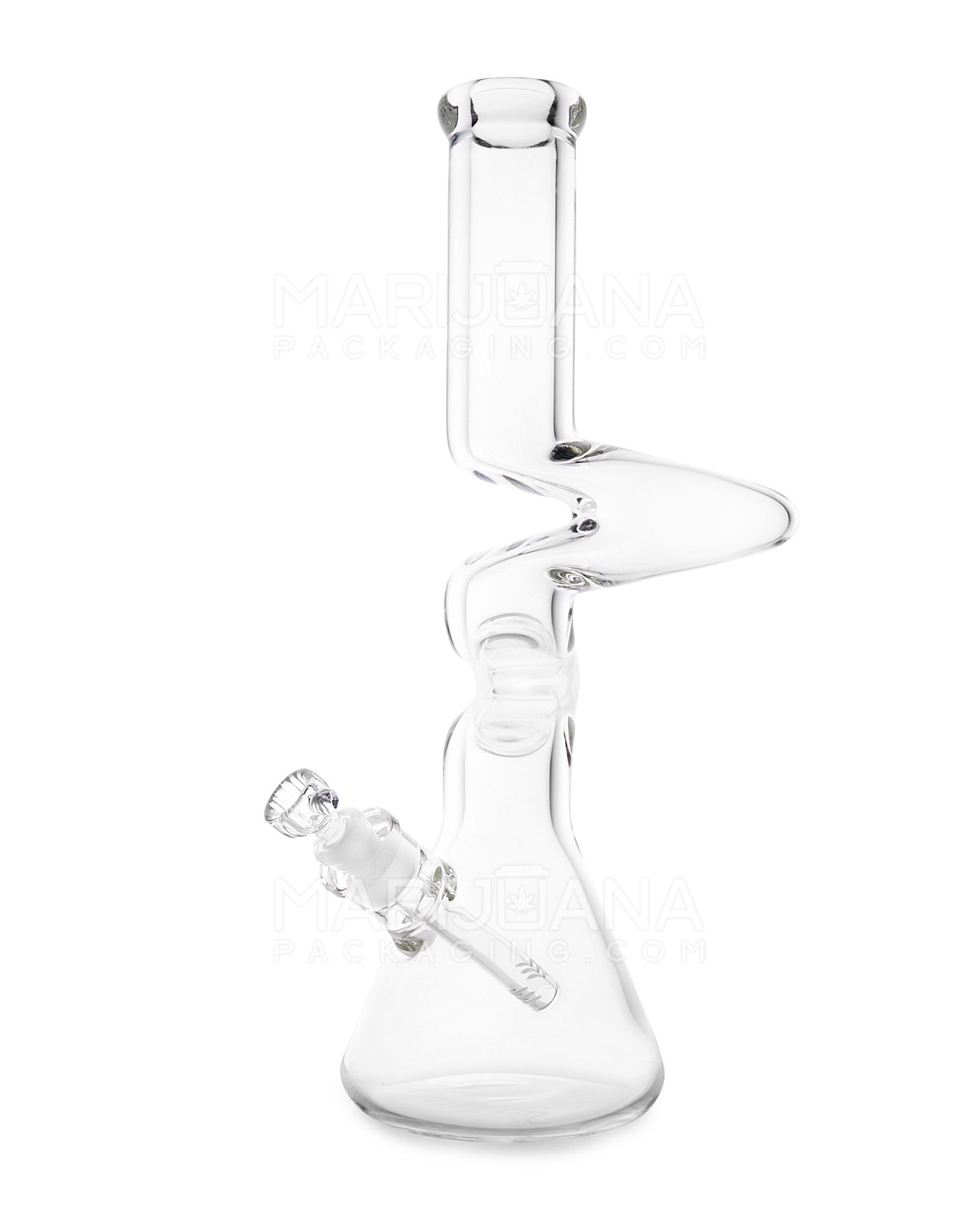 USA Glass | Z-Neck Heavy Zong Straight Shooter Glass Beaker Water Pipe | 16in Tall - 14mm Bowl - Clear