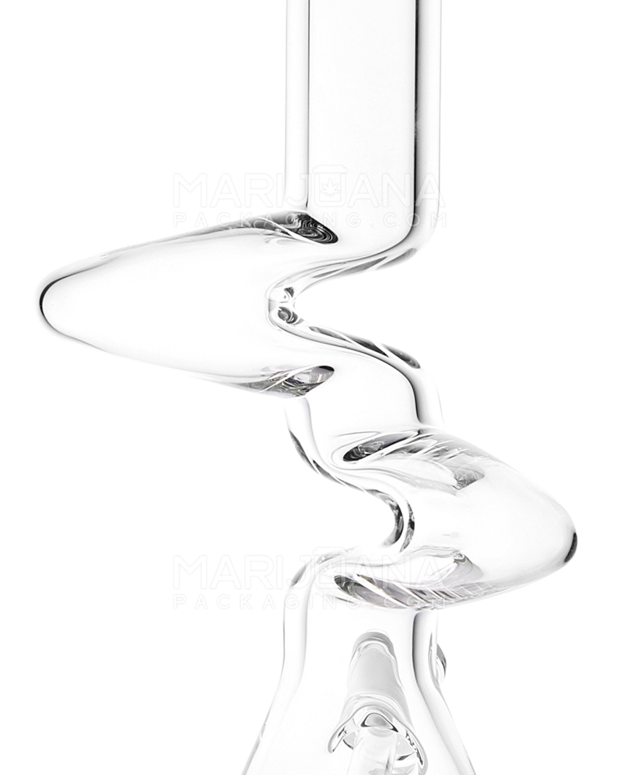 USA Glass | Z-Neck Heavy Zong Straight Shooter Glass Beaker Water Pipe | 16in Tall - 14mm Bowl - Clear