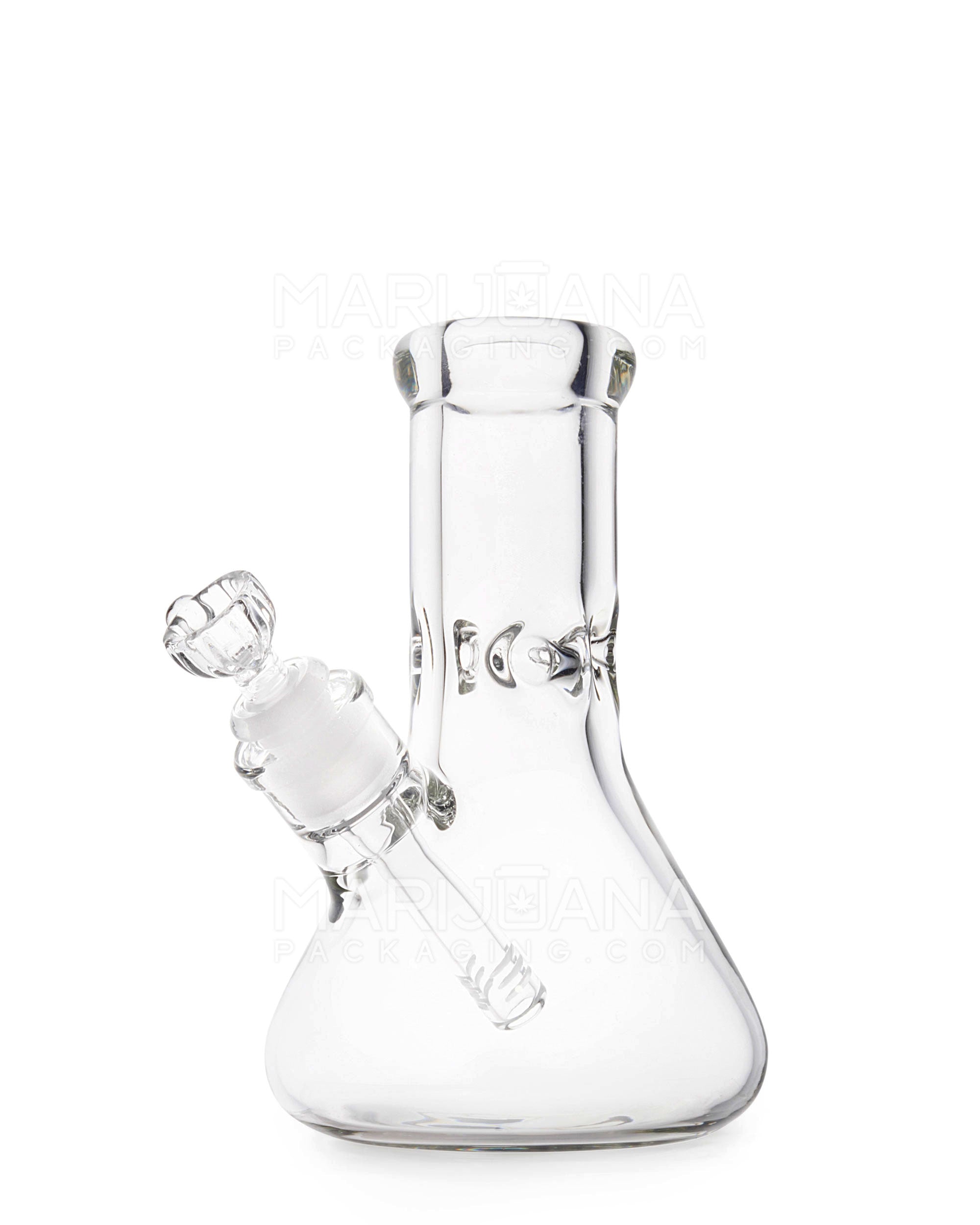 USA Glass | Straight Neck Big Beaker Glass Water Pipe w/ Ice Catcher | 8in Tall - 14mm Bowl - Clear